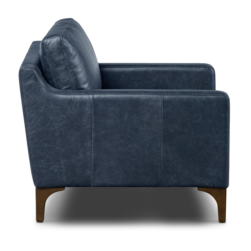 Fauteuil en cuir | Bleu nuit