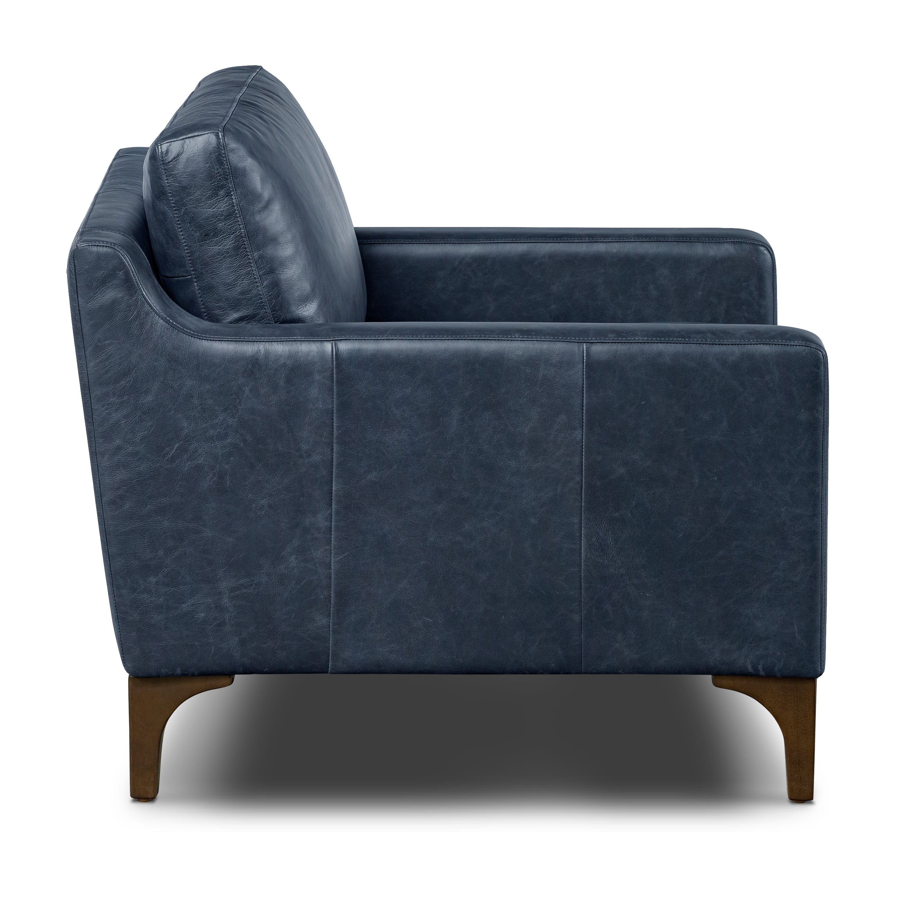 Fauteuil en cuir | Bleu nuit