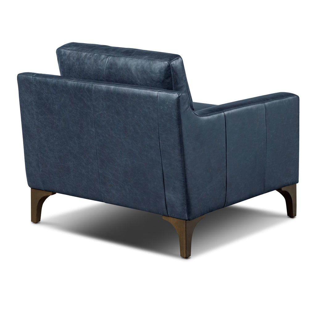 Fauteuil en cuir | Bleu nuit