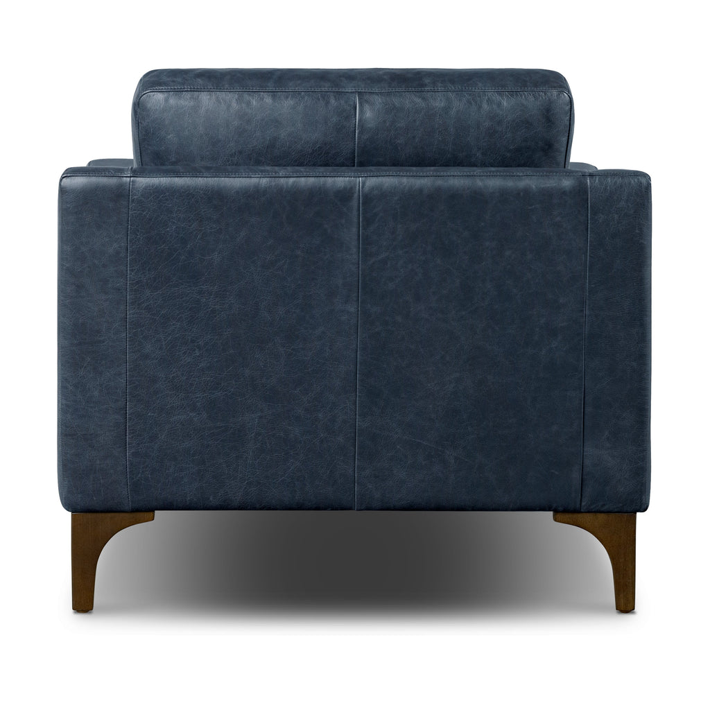 Fauteuil en cuir | Bleu nuit
