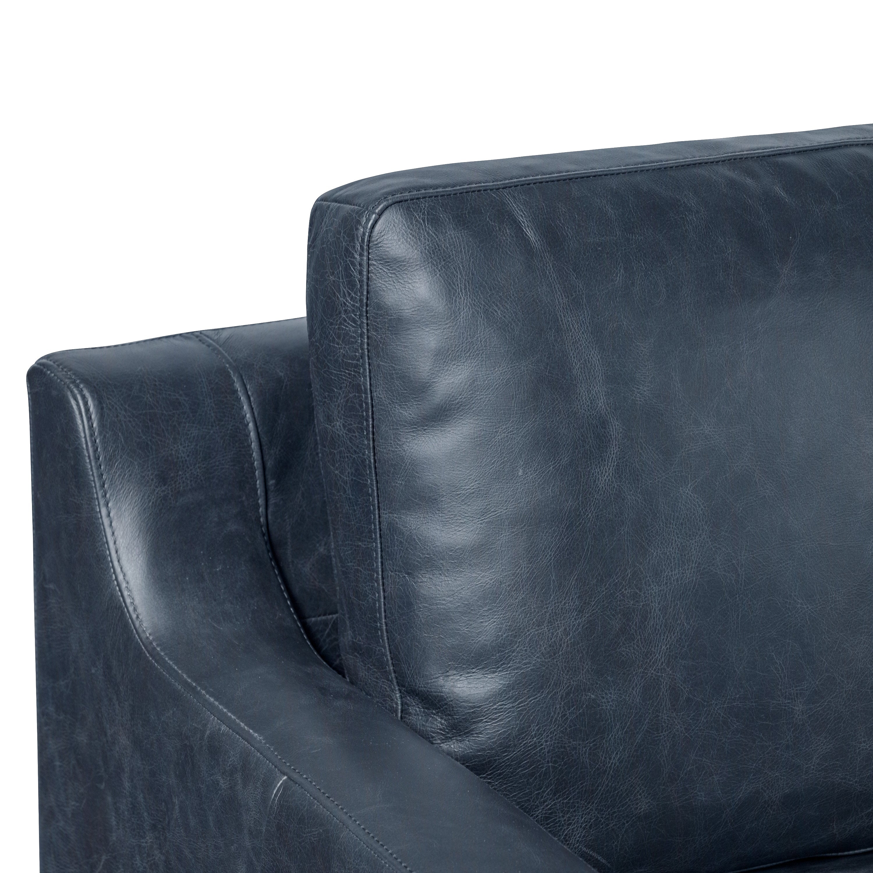 Fauteuil en cuir | Bleu nuit