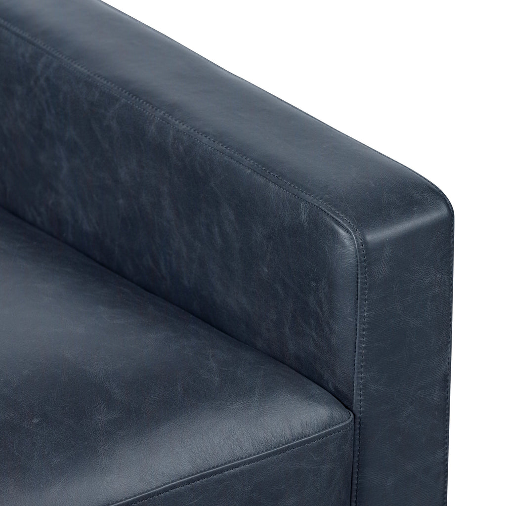 Fauteuil en cuir | Bleu nuit