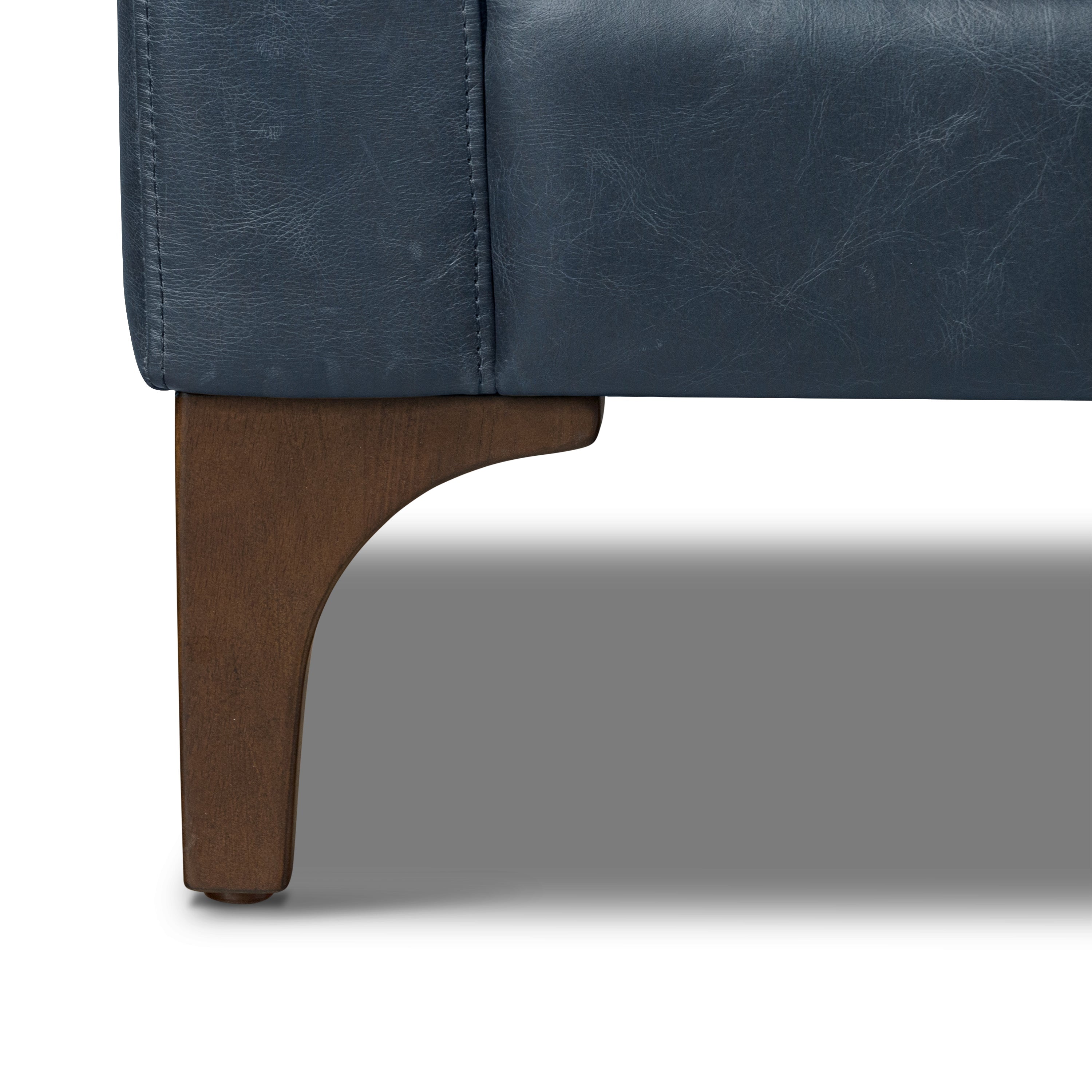 Fauteuil en cuir | Bleu nuit