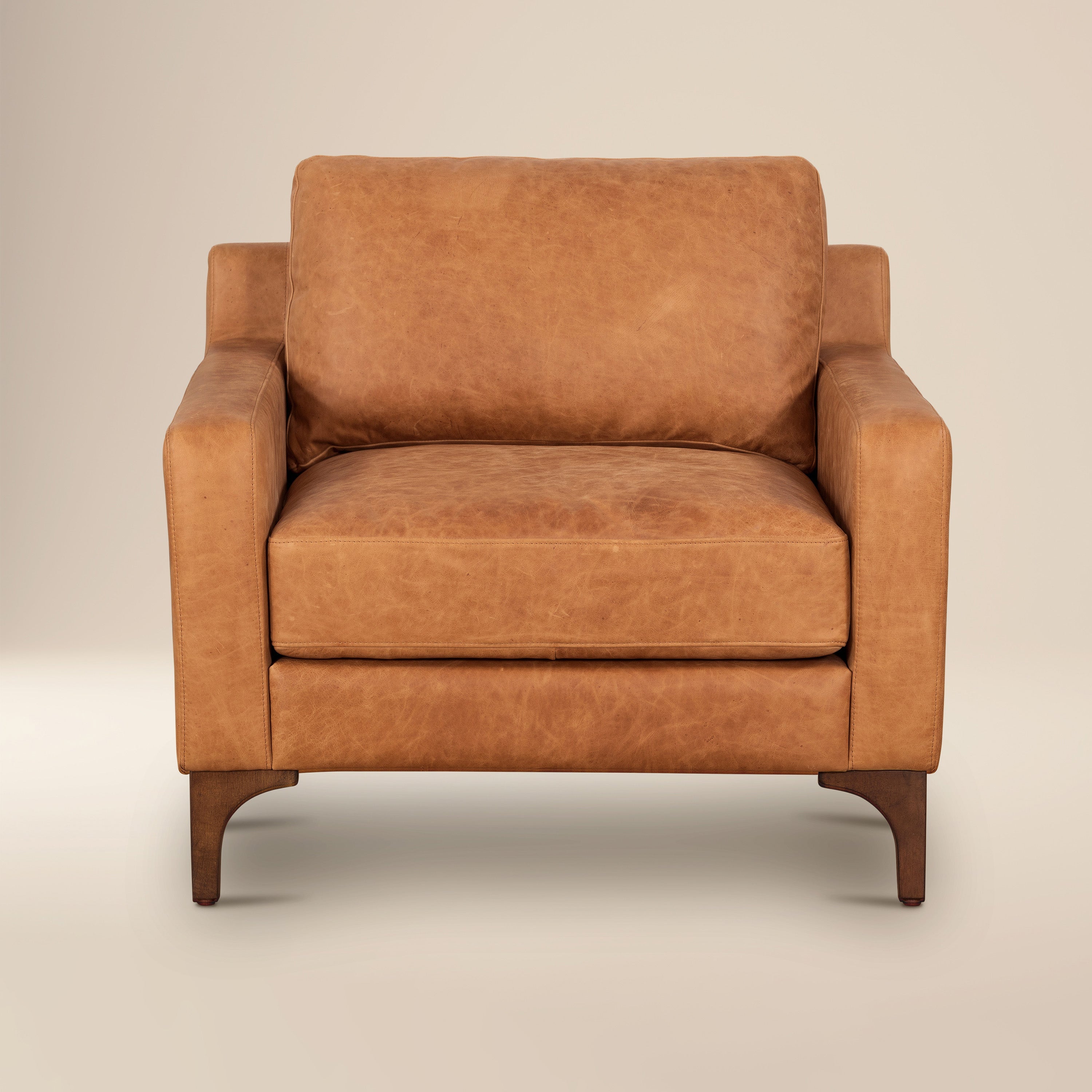 Fauteuil club en cuir | Cognac