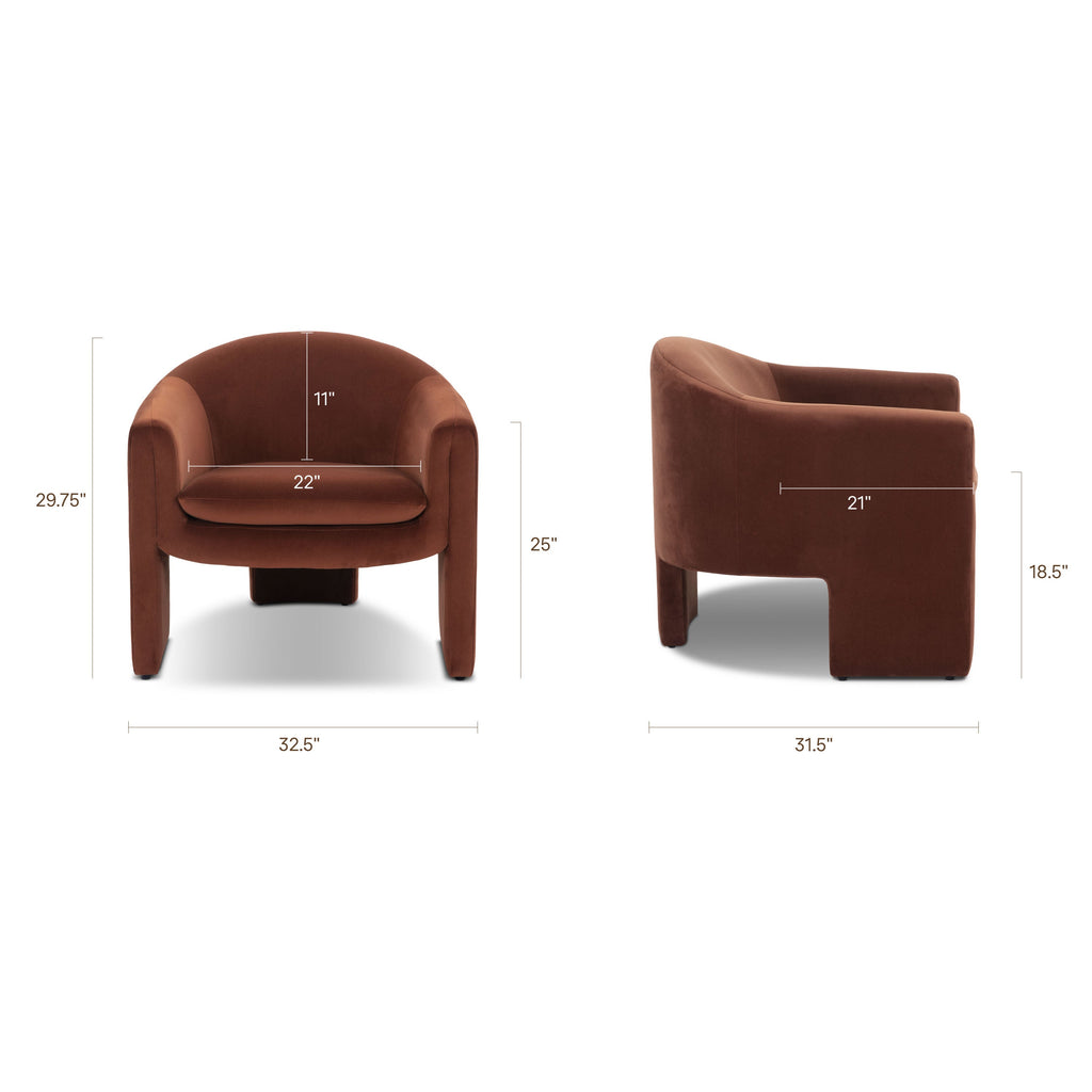 Fauteuil de salon | Rouille ombrée