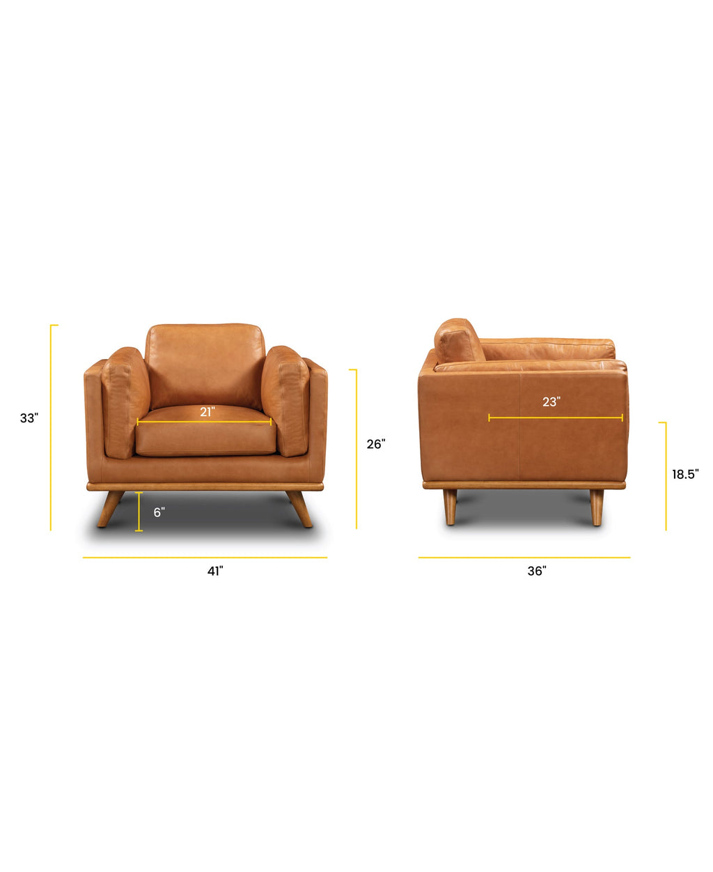 Fauteuil en cuir | Tan
