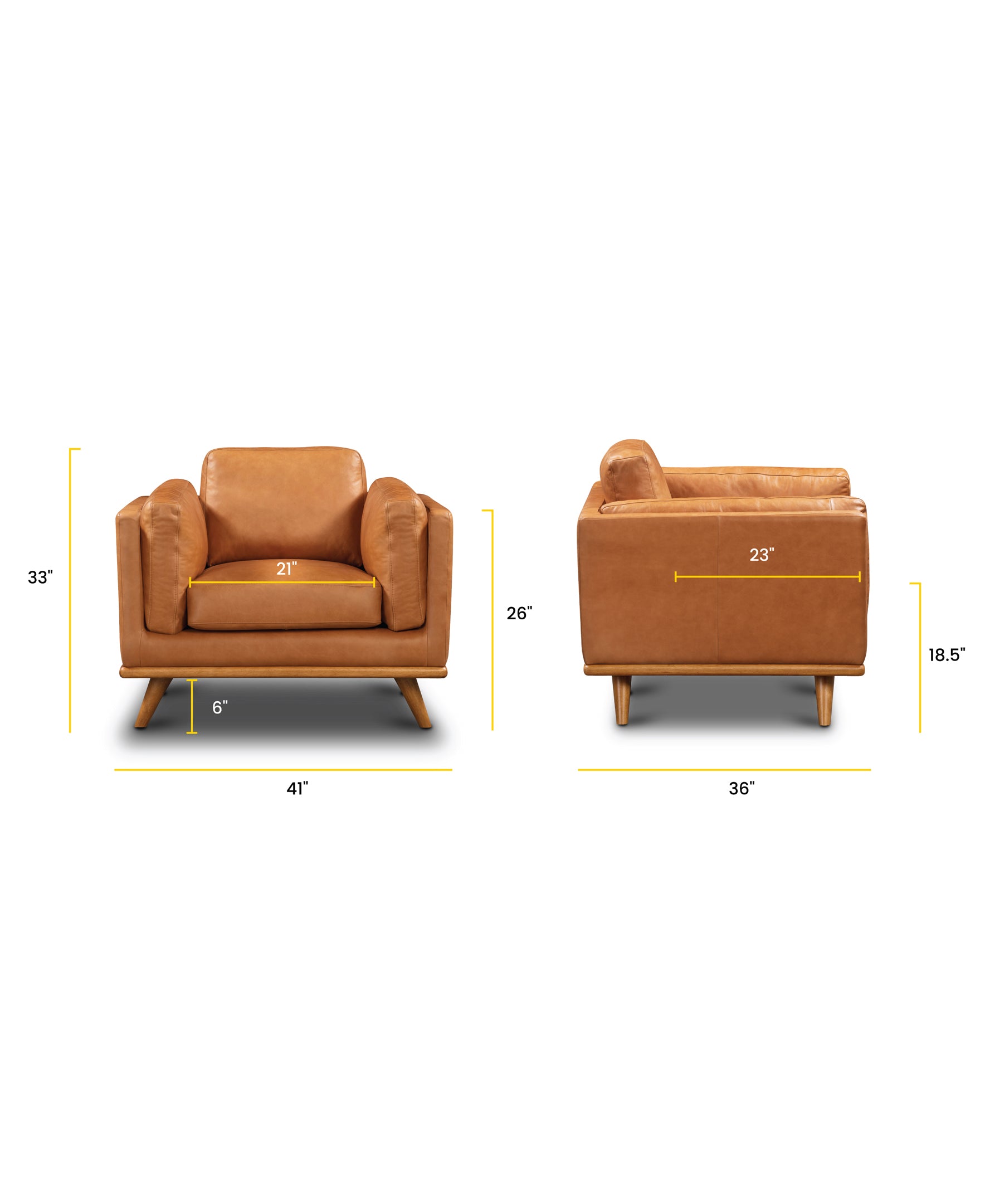 Fauteuil en cuir | Tan