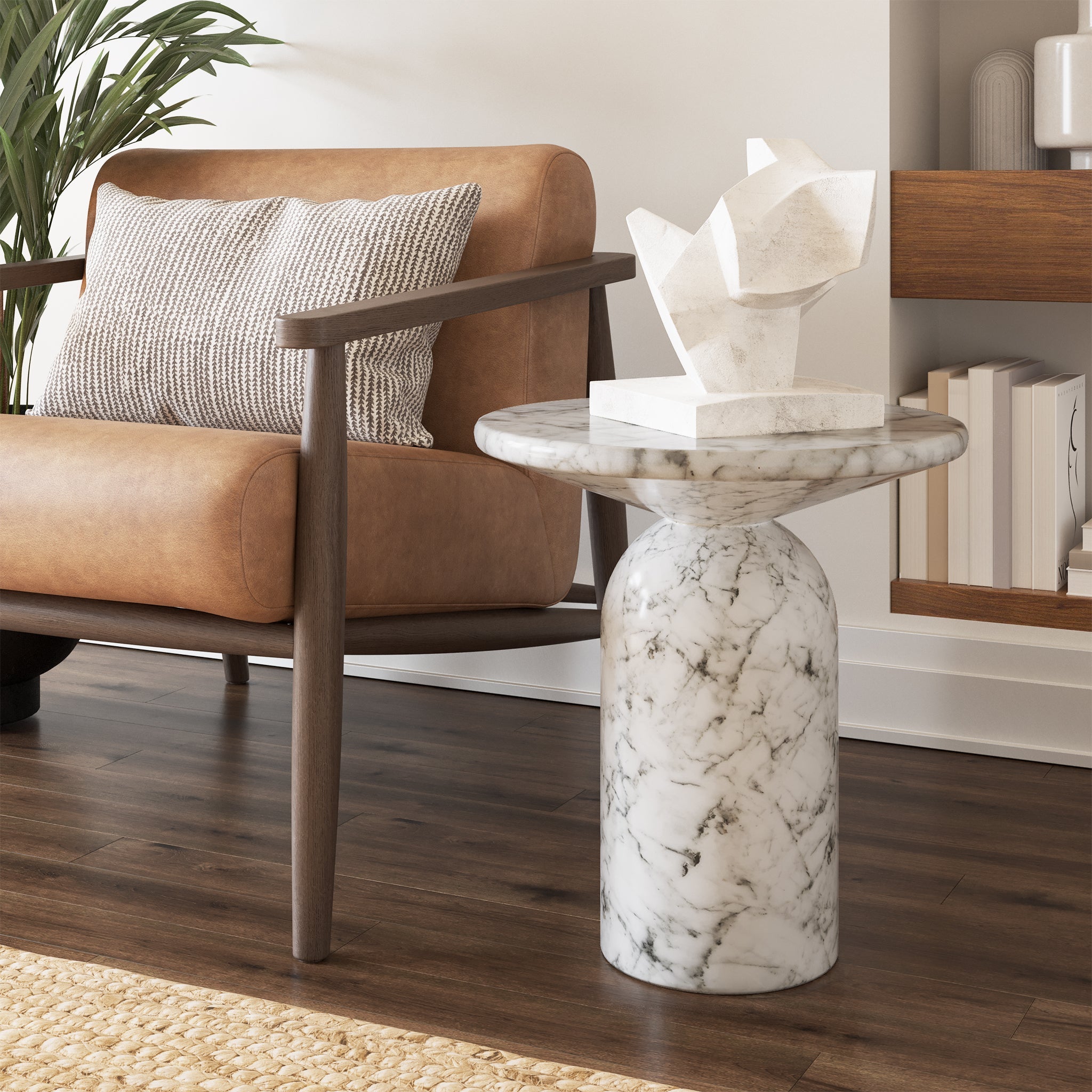 Table d'appoint | Marbre blanc