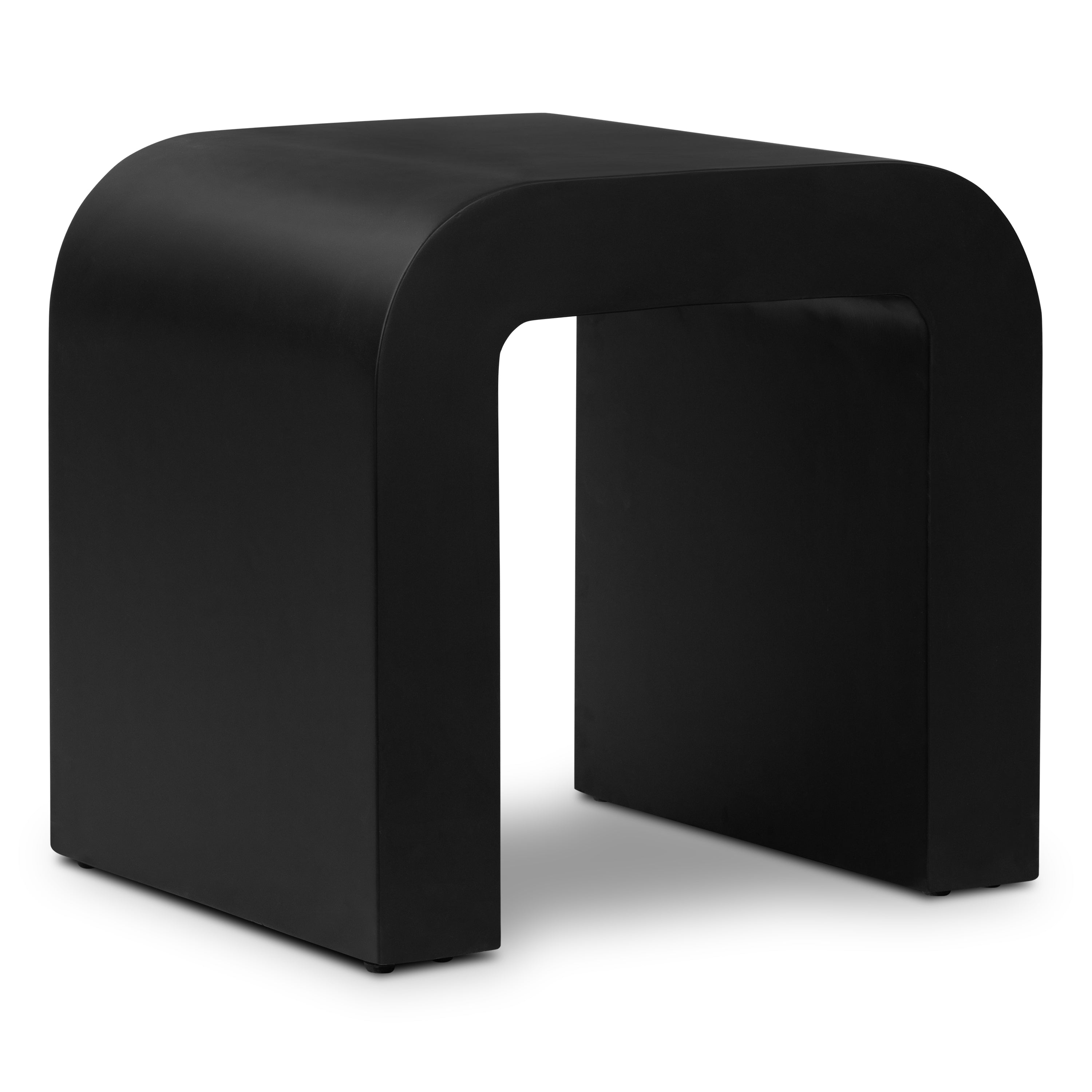 Table d'appoint fer à cheval | Béton noir