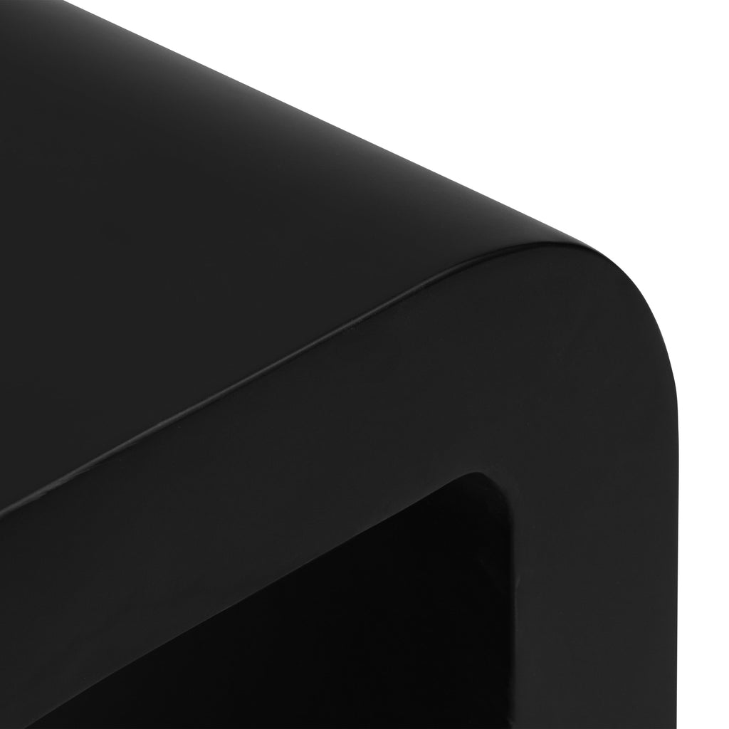 Table d'appoint fer à cheval | Béton noir