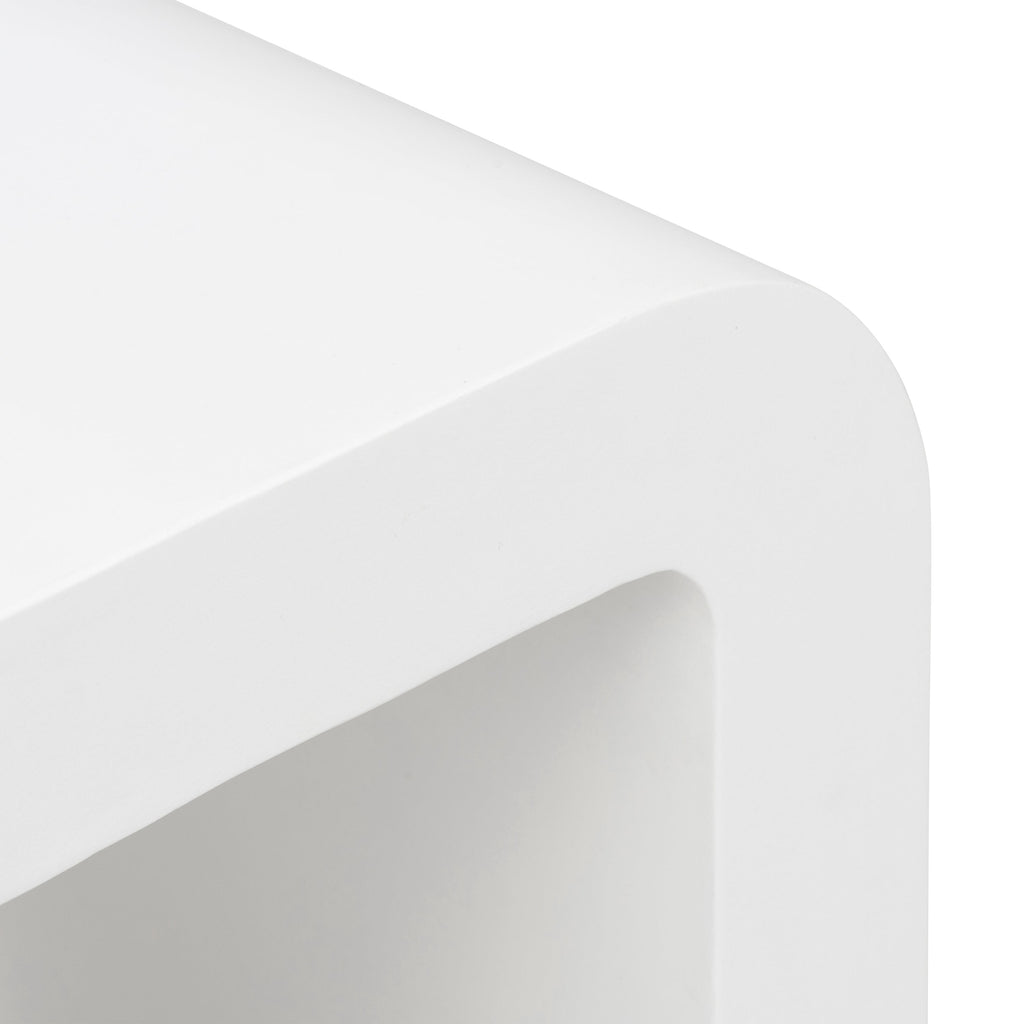 Table d'appoint fer à cheval | Béton couleur ivoire