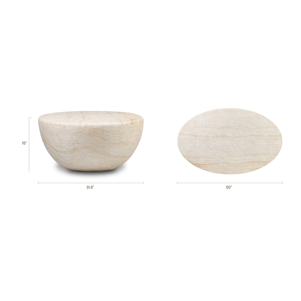 Table basse ovale | Travertin