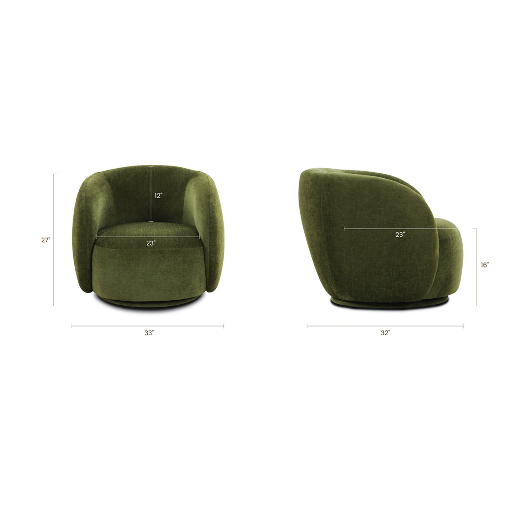 Fauteuil pivotant | Vert patiné
