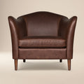 Fauteuil en cuir | Marron chocolat
