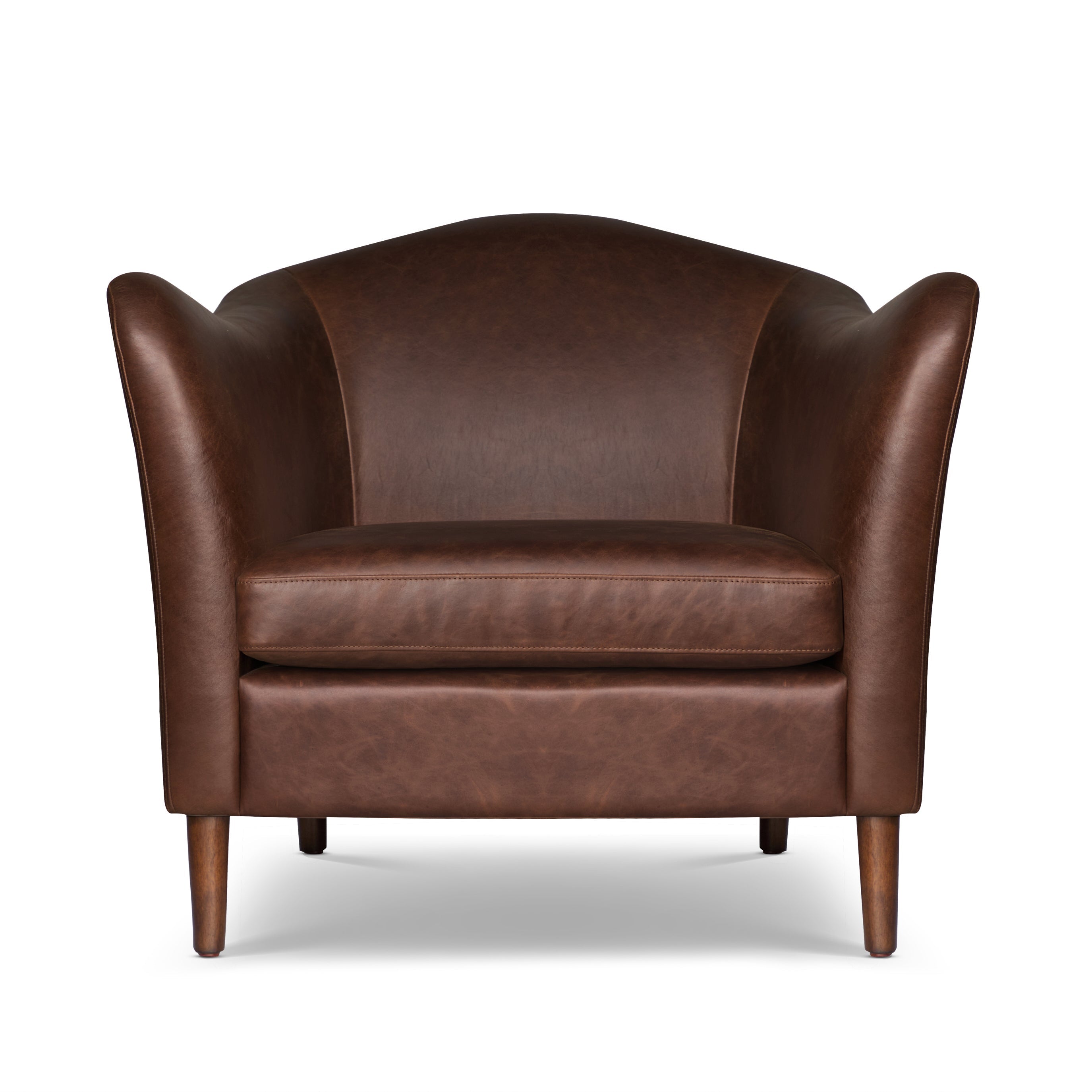 Fauteuil en cuir | Marron chocolat
