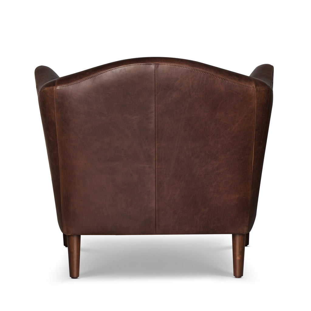 Fauteuil en cuir | Marron chocolat
