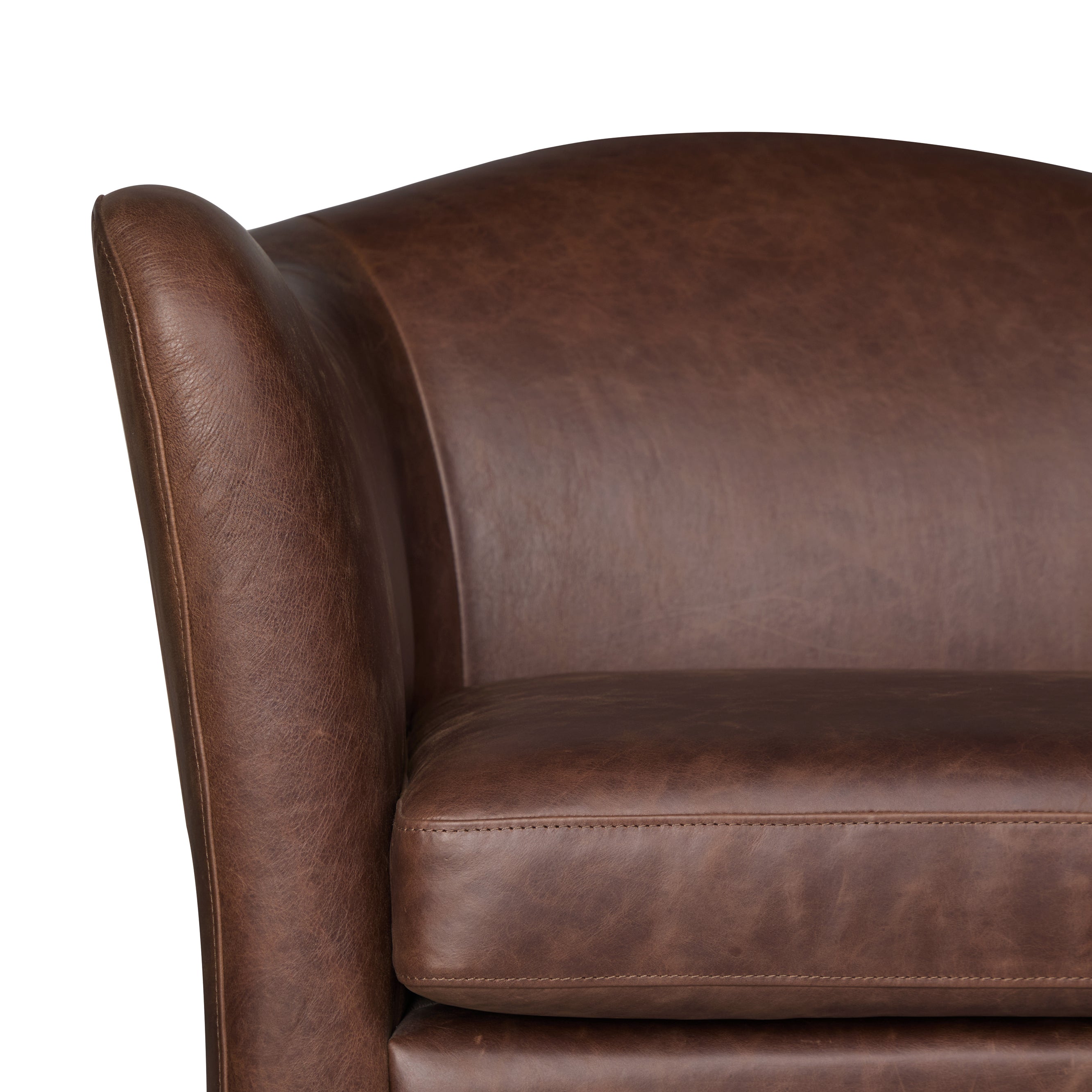 Fauteuil en cuir | Marron chocolat