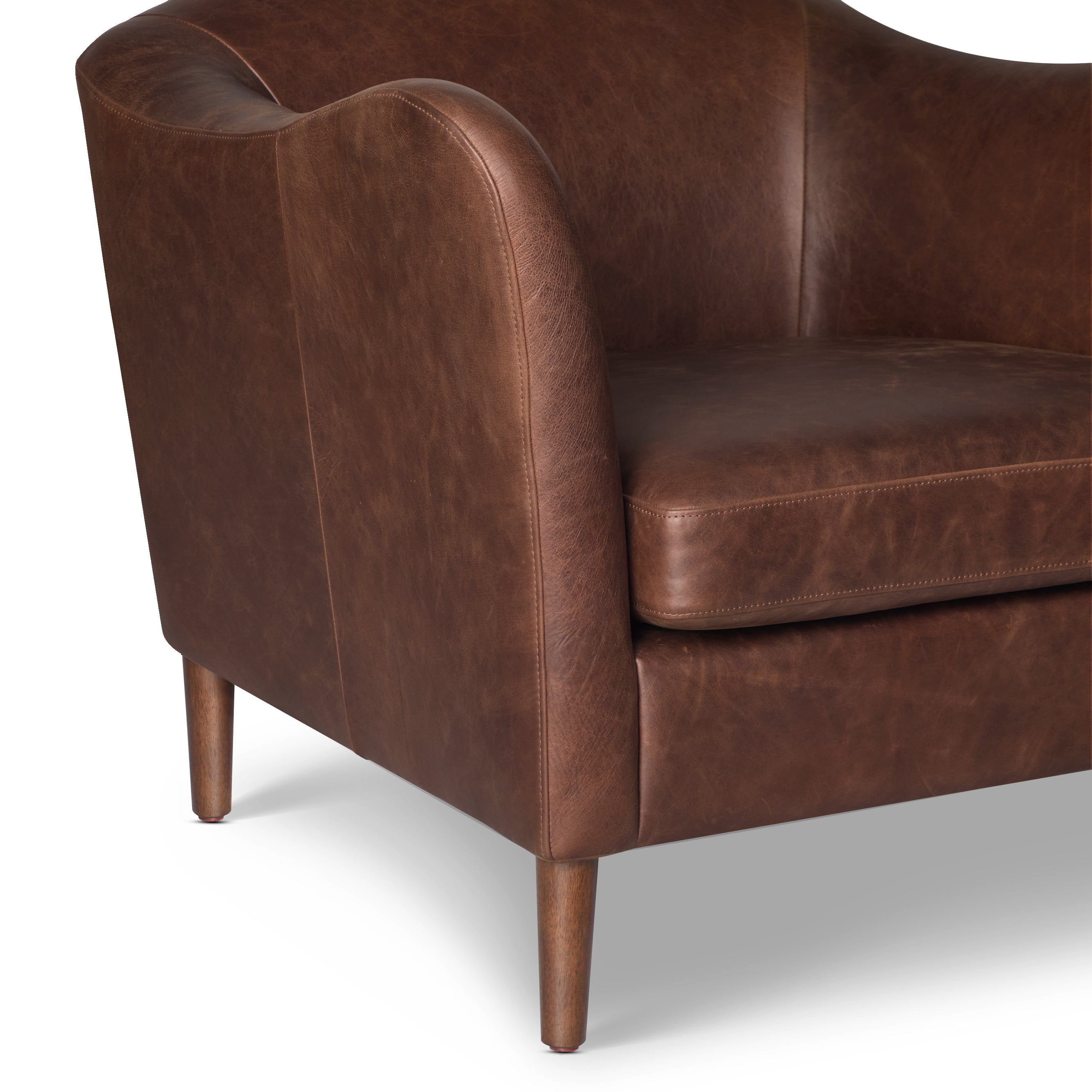 Fauteuil en cuir | Marron chocolat