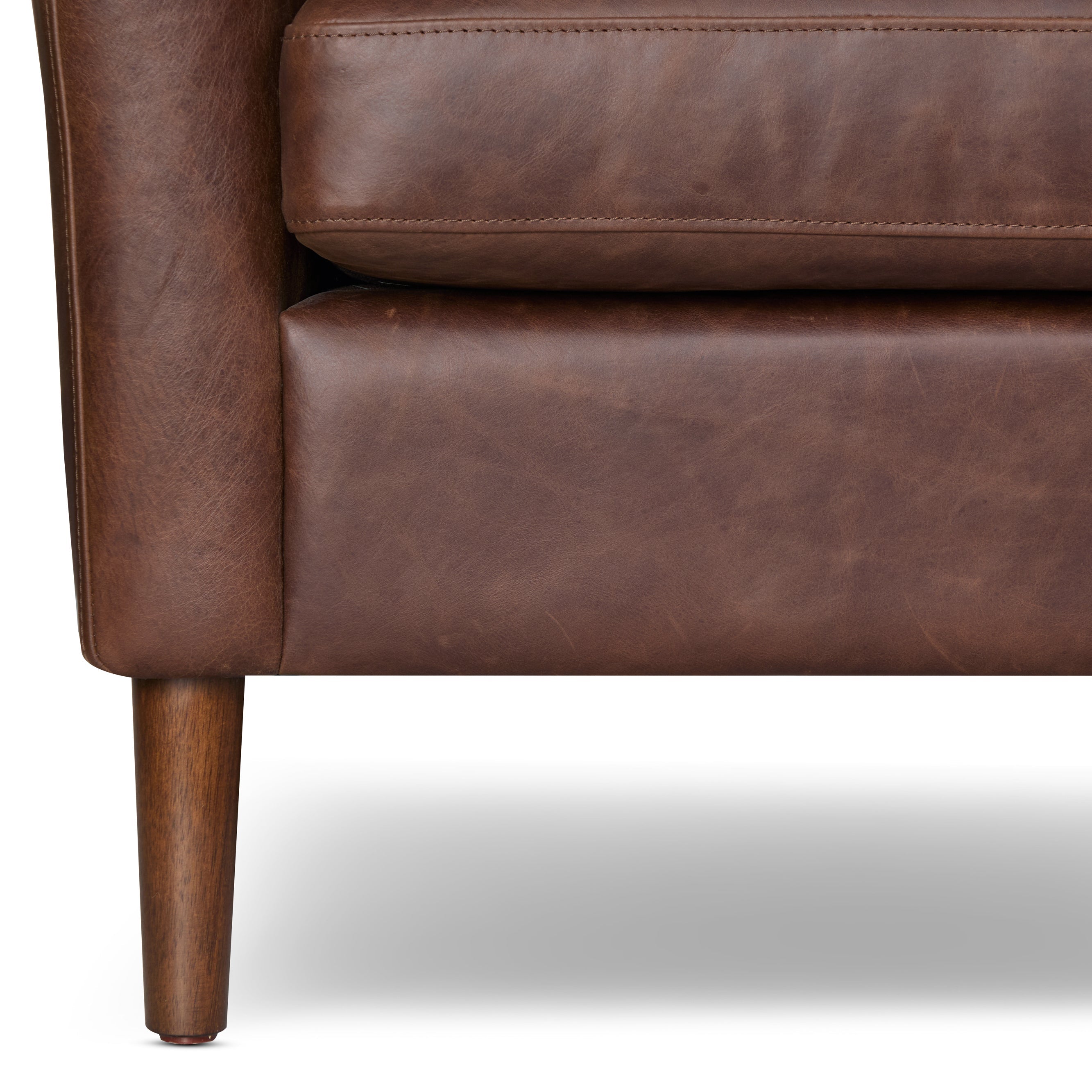 Fauteuil en cuir | Marron chocolat