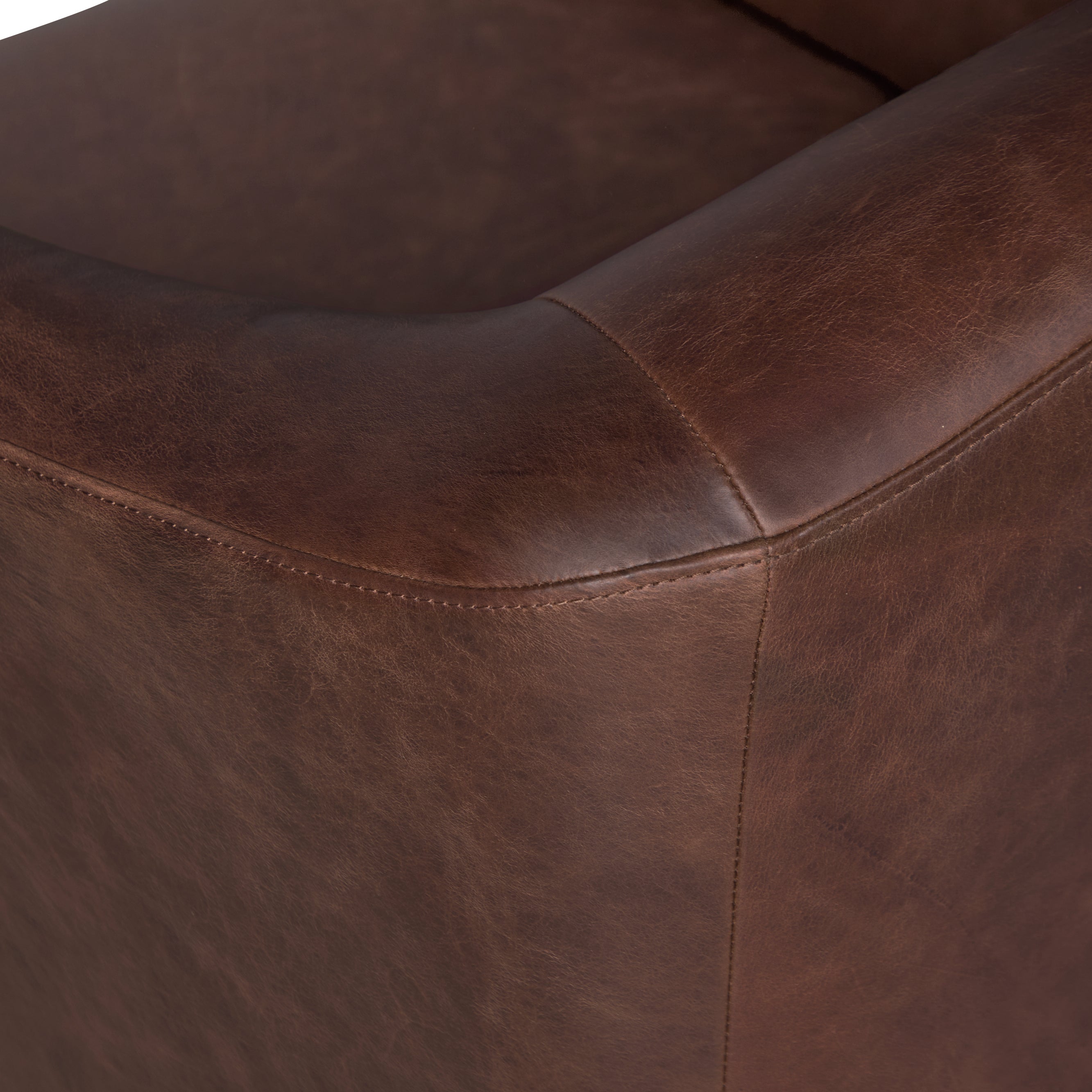 Fauteuil en cuir | Marron chocolat