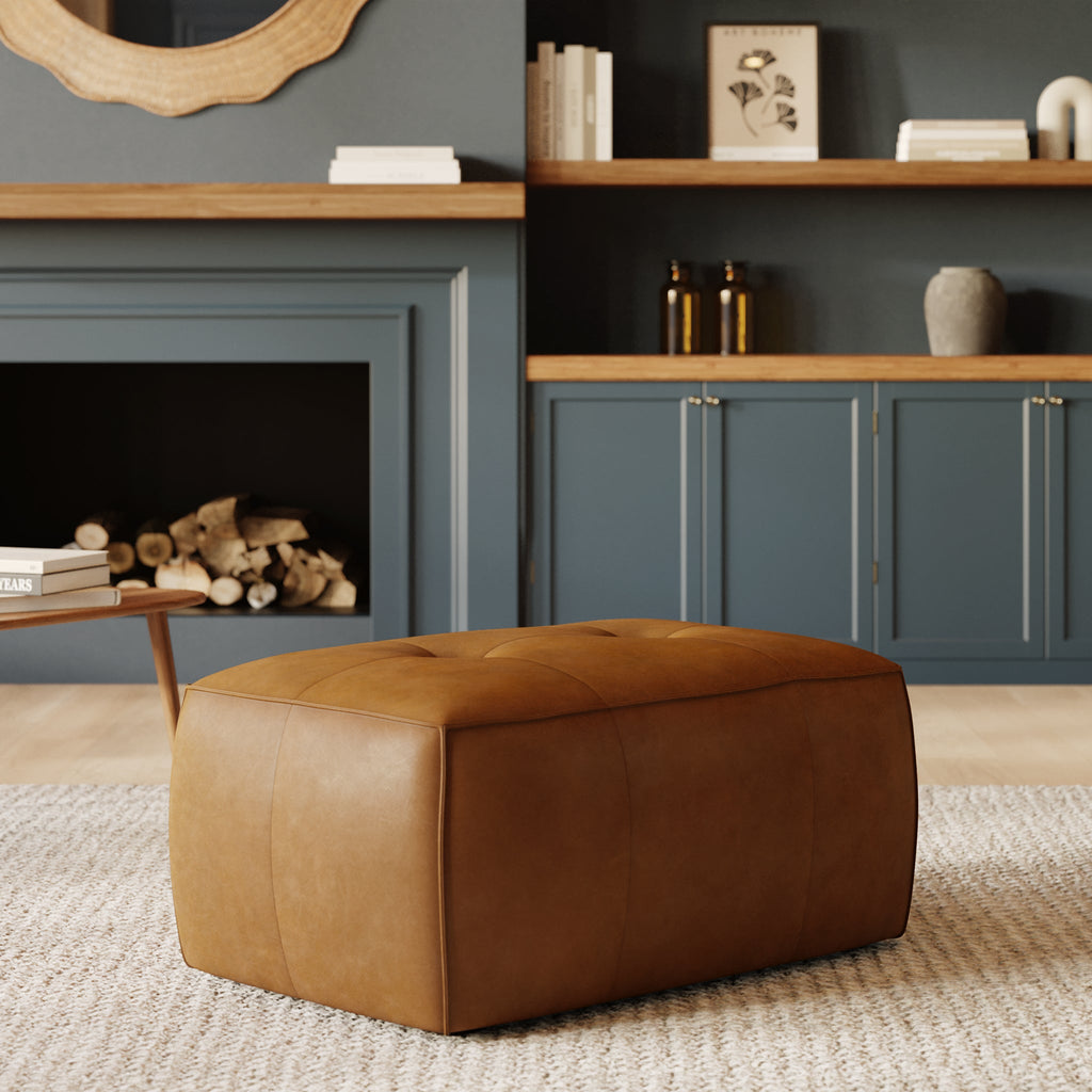 Ottoman en cuir | Havane
