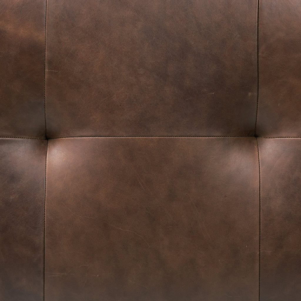Ottoman en cuir | Marron chocolat