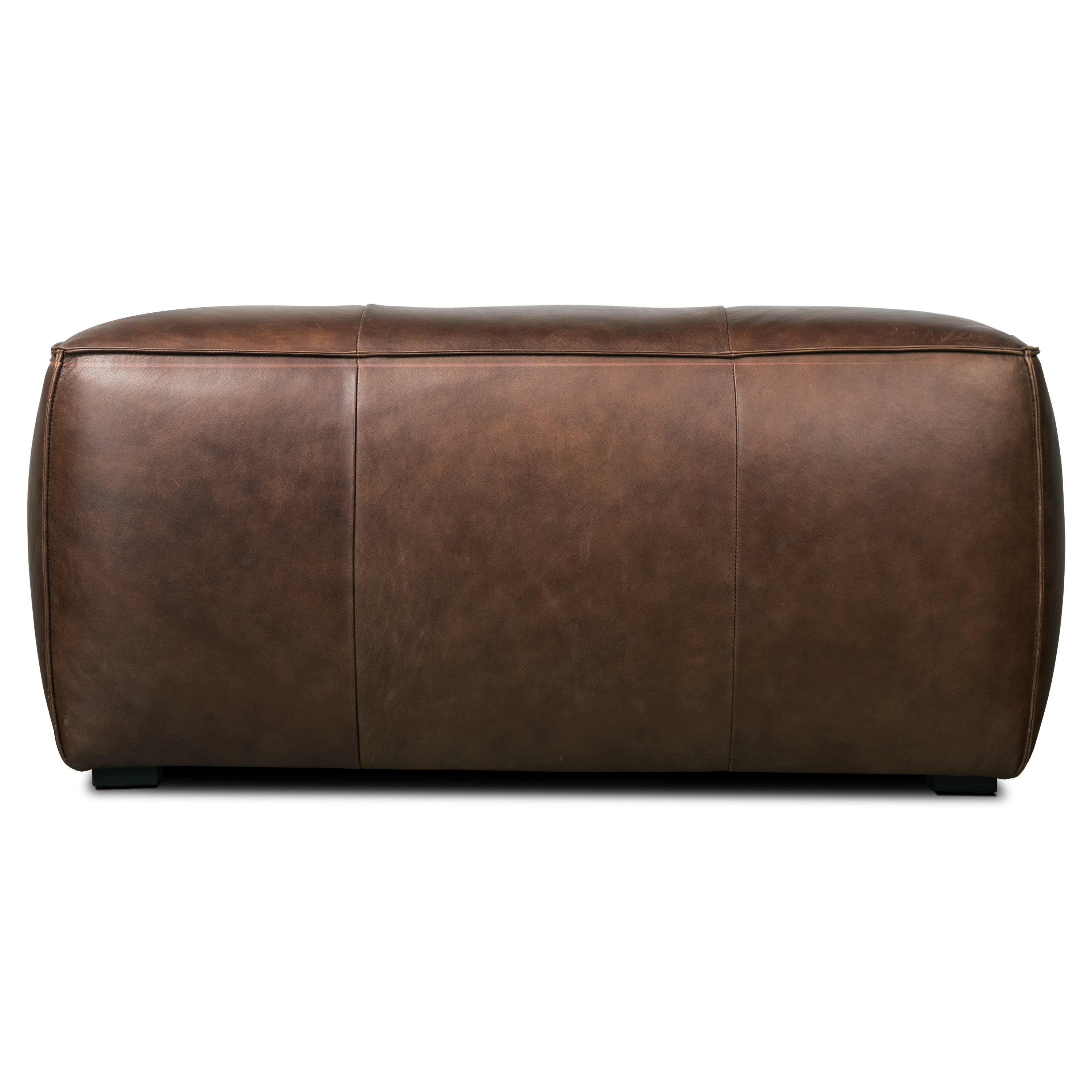 Ottoman en cuir | Marron chocolat