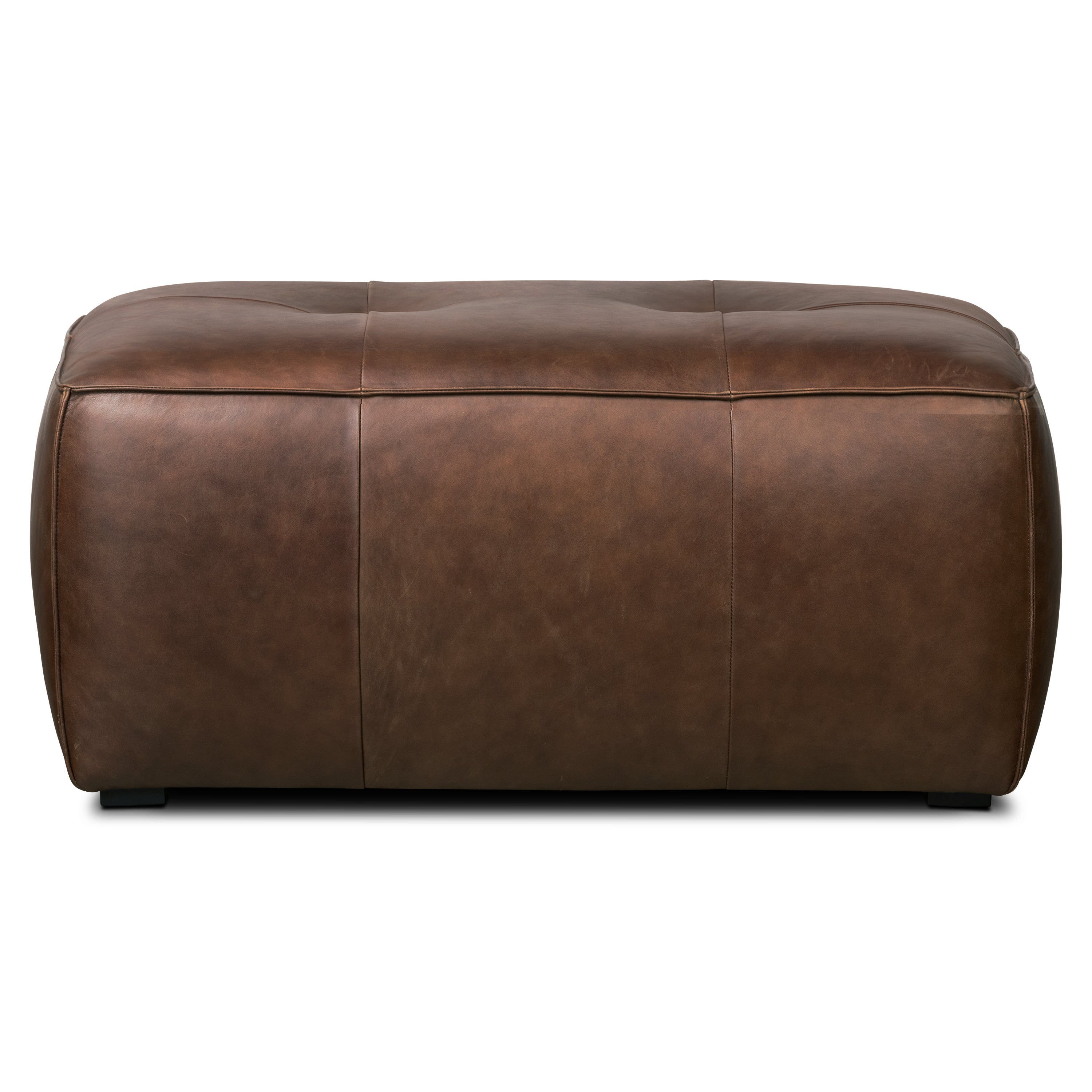 Ottoman en cuir | Marron chocolat