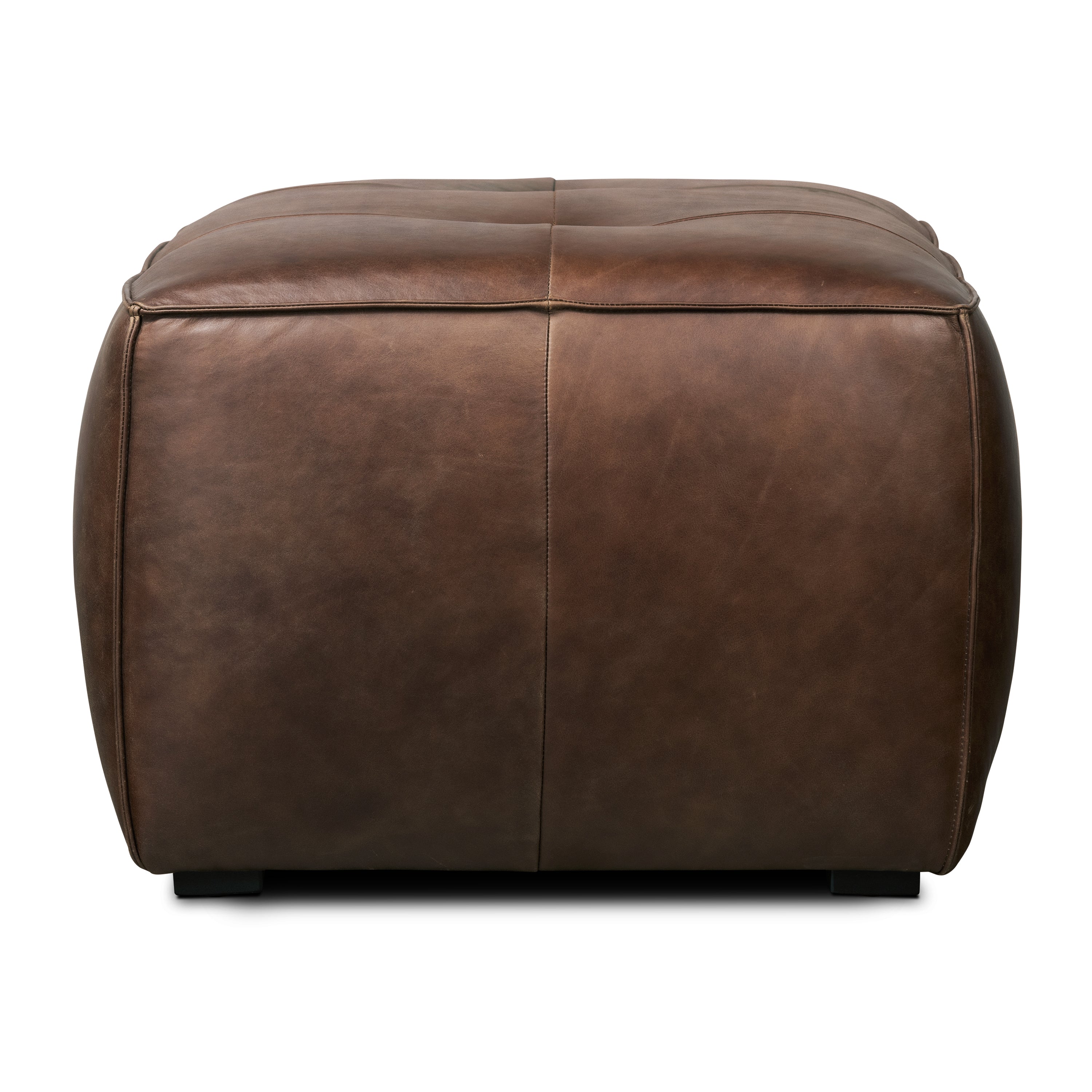 Ottoman en cuir | Marron chocolat