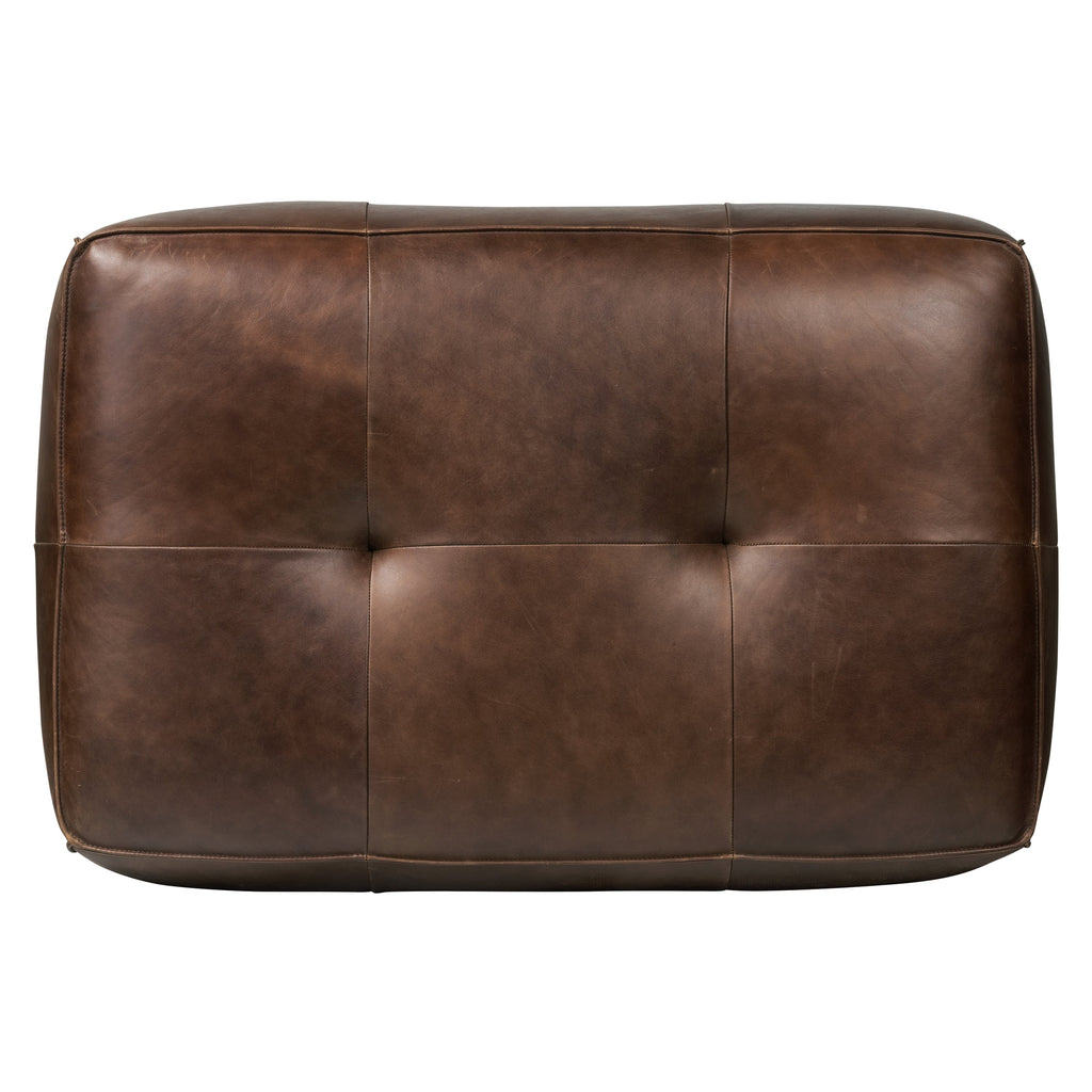 Ottoman en cuir | Marron chocolat