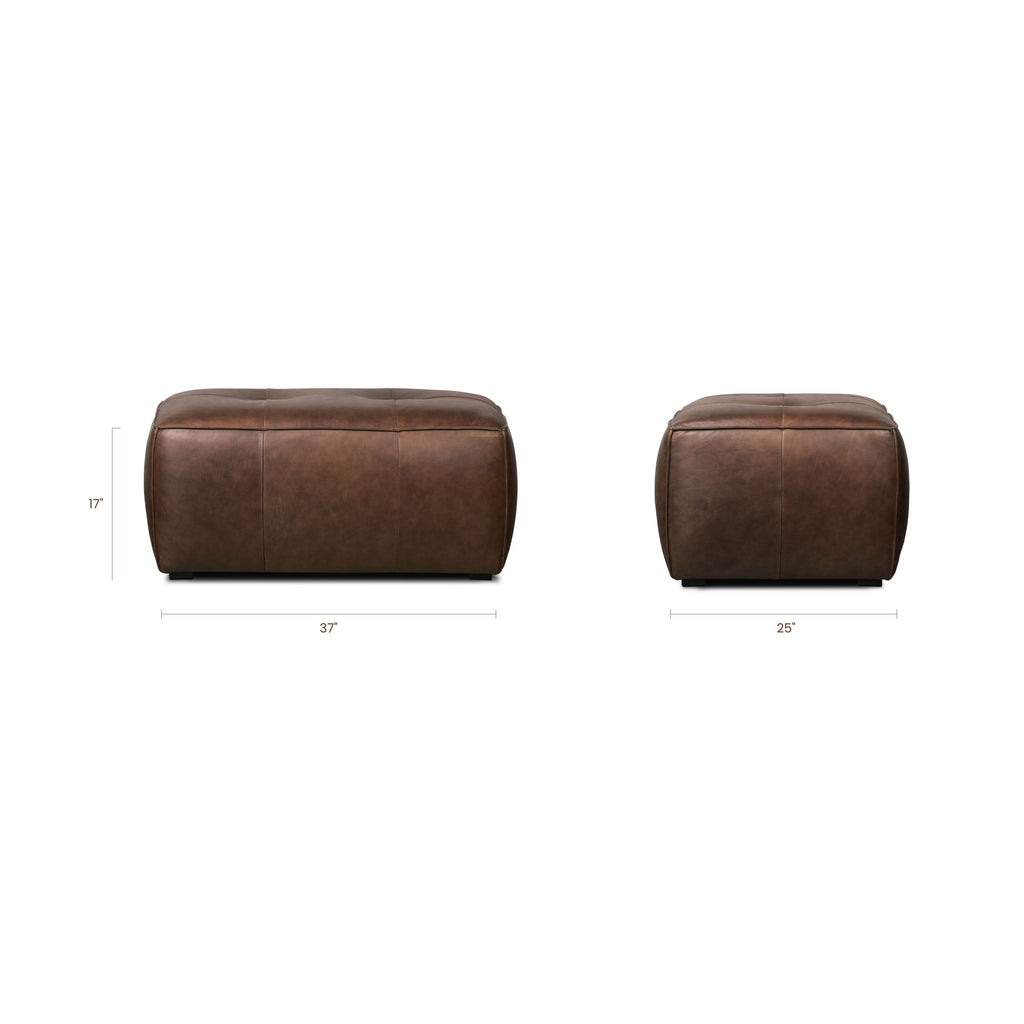 Ottoman en cuir | Marron chocolat