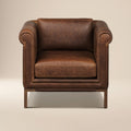 Fauteuil en cuir | Marron chocolat