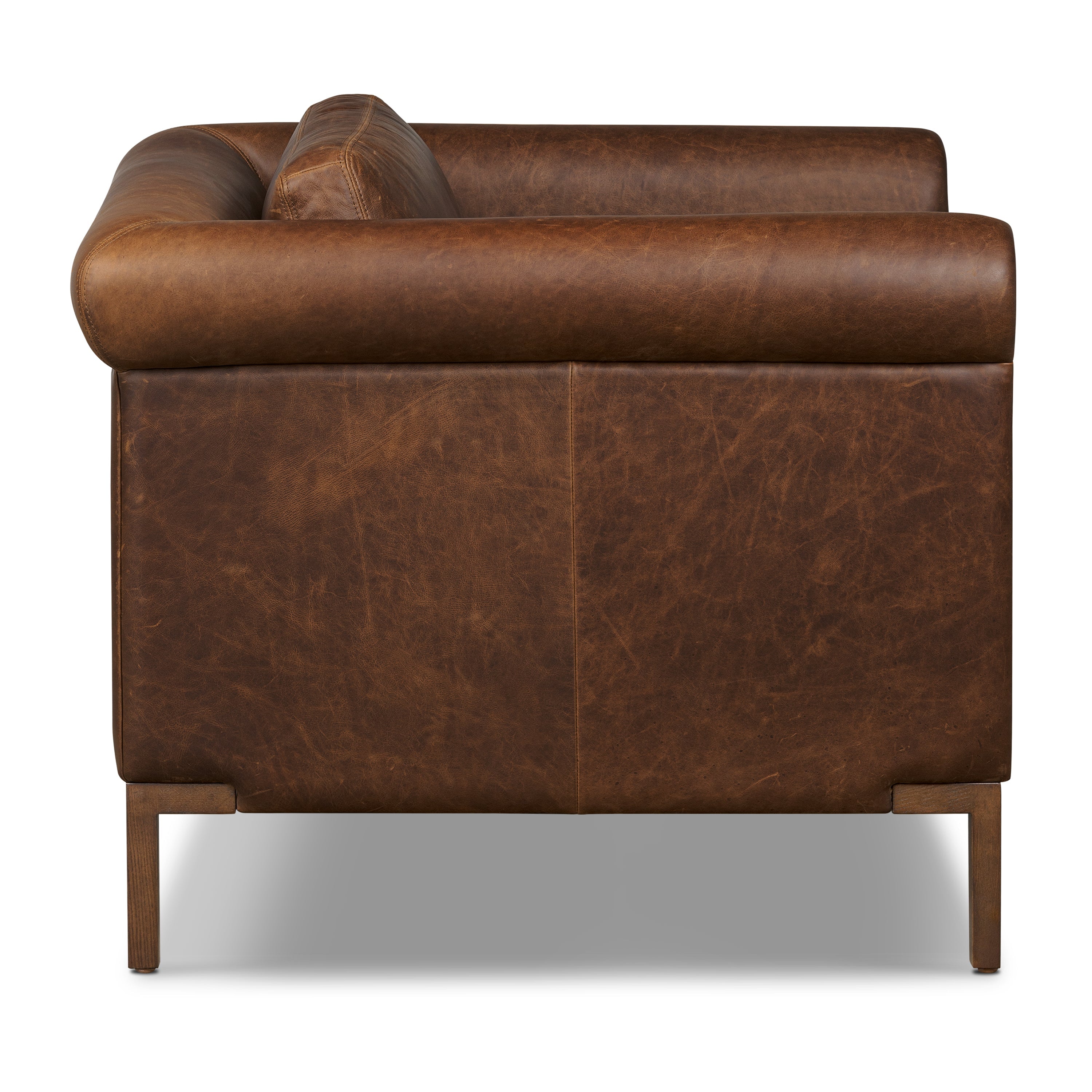 Fauteuil en cuir | Marron chocolat