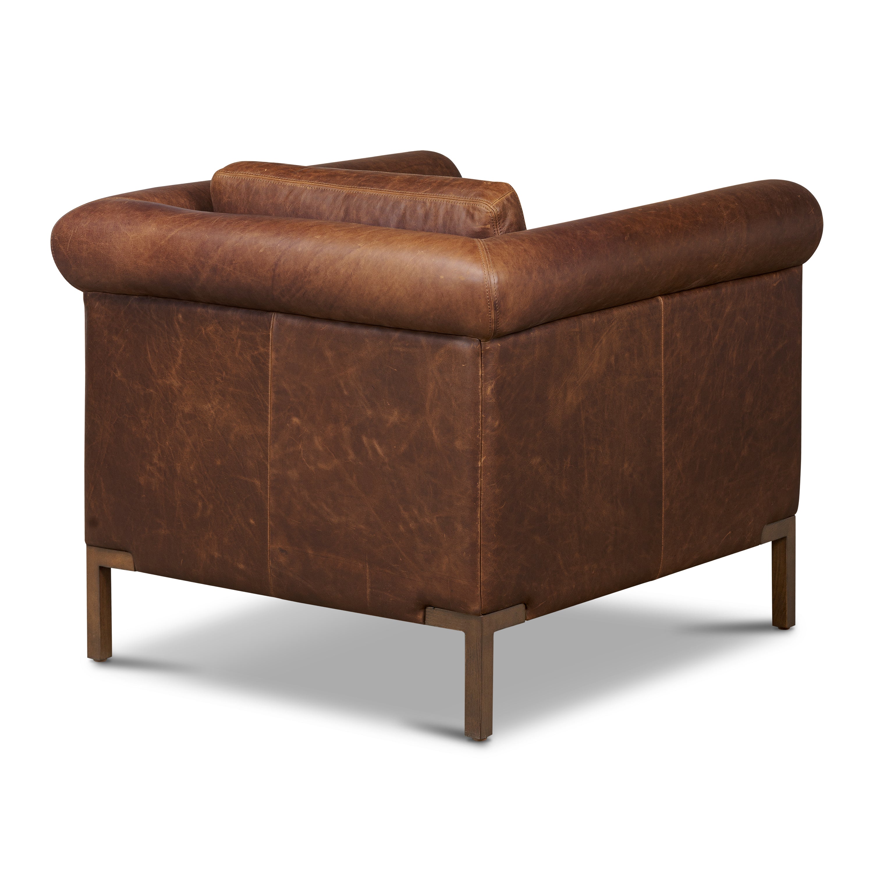 Fauteuil en cuir | Marron chocolat