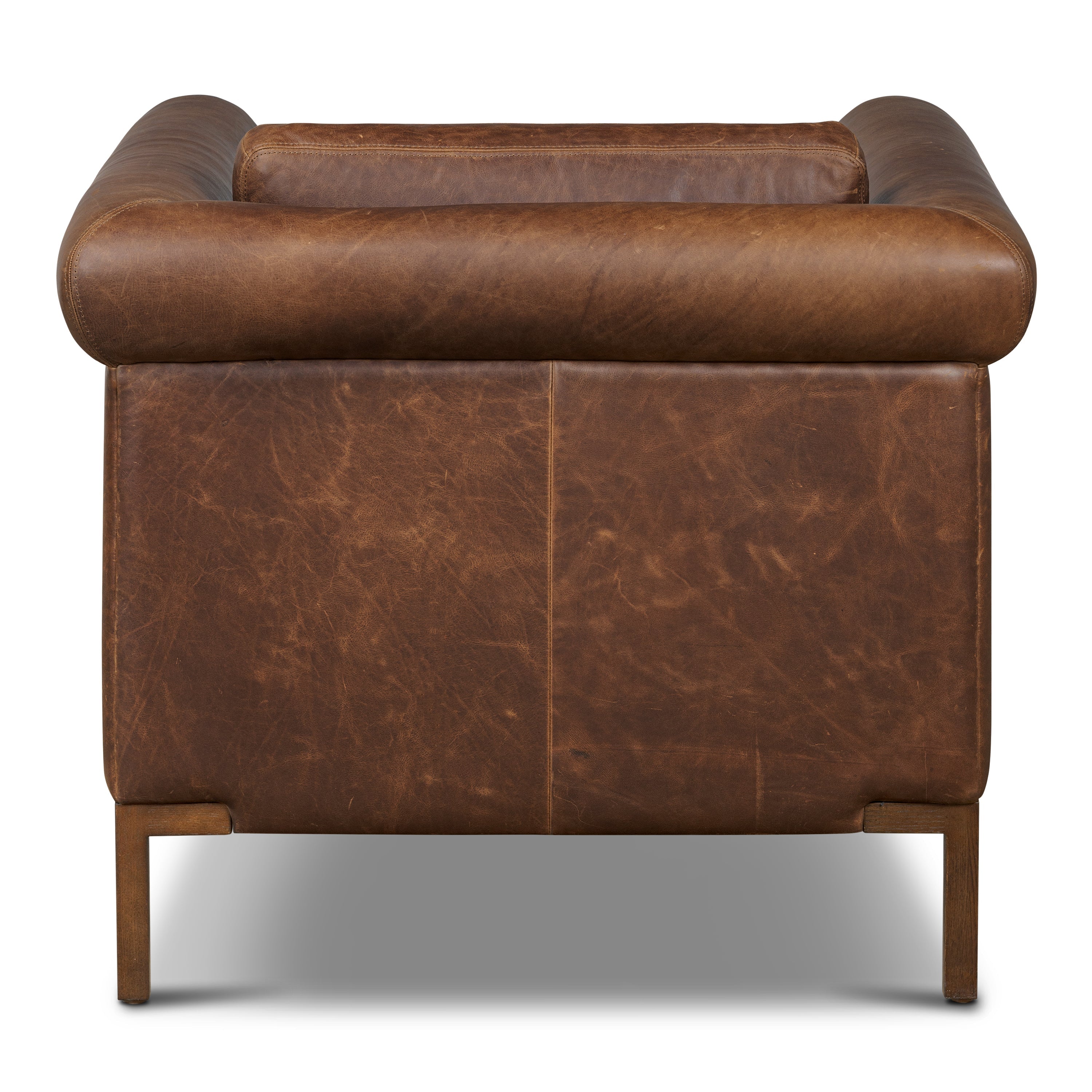 Fauteuil en cuir | Marron chocolat