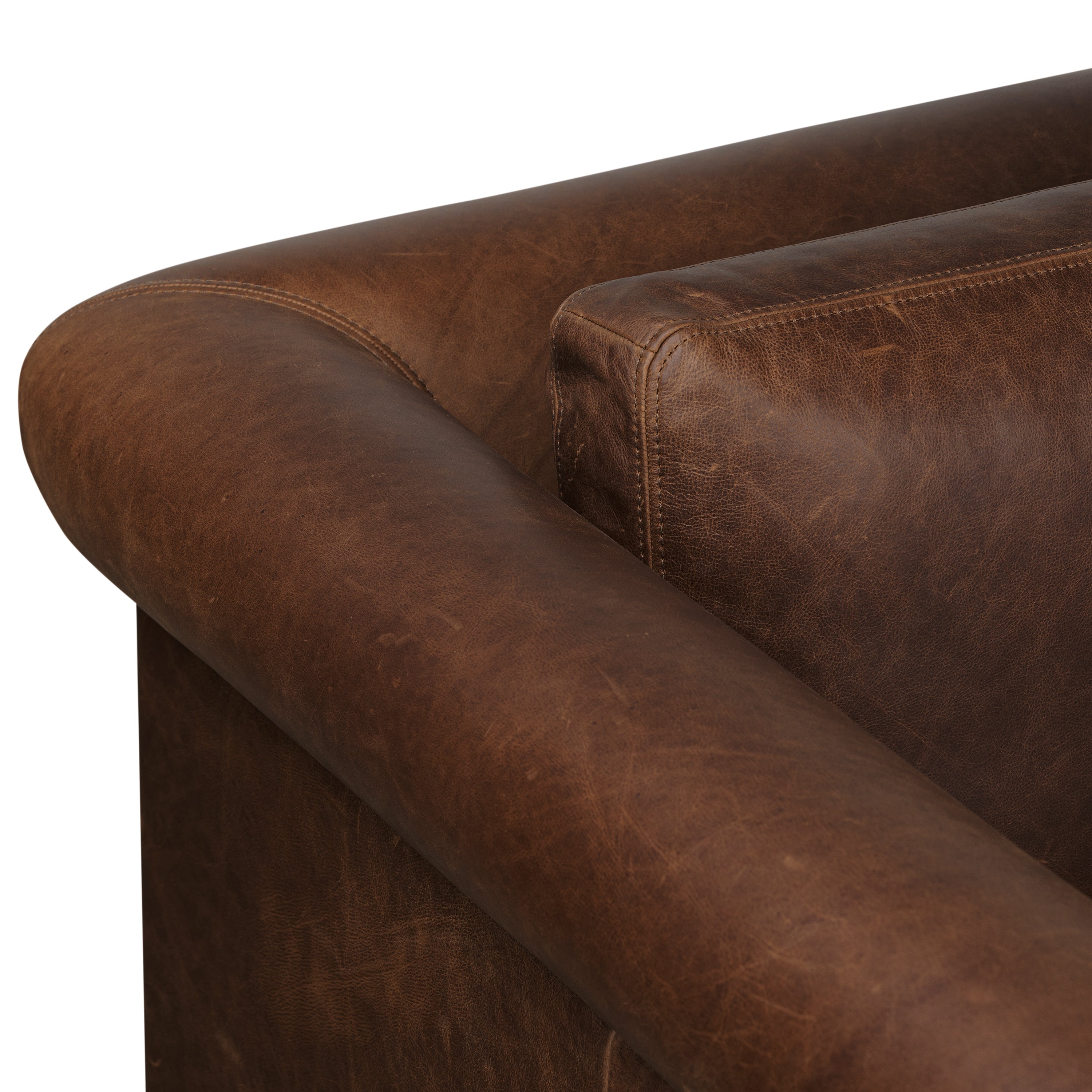 Fauteuil en cuir | Marron chocolat