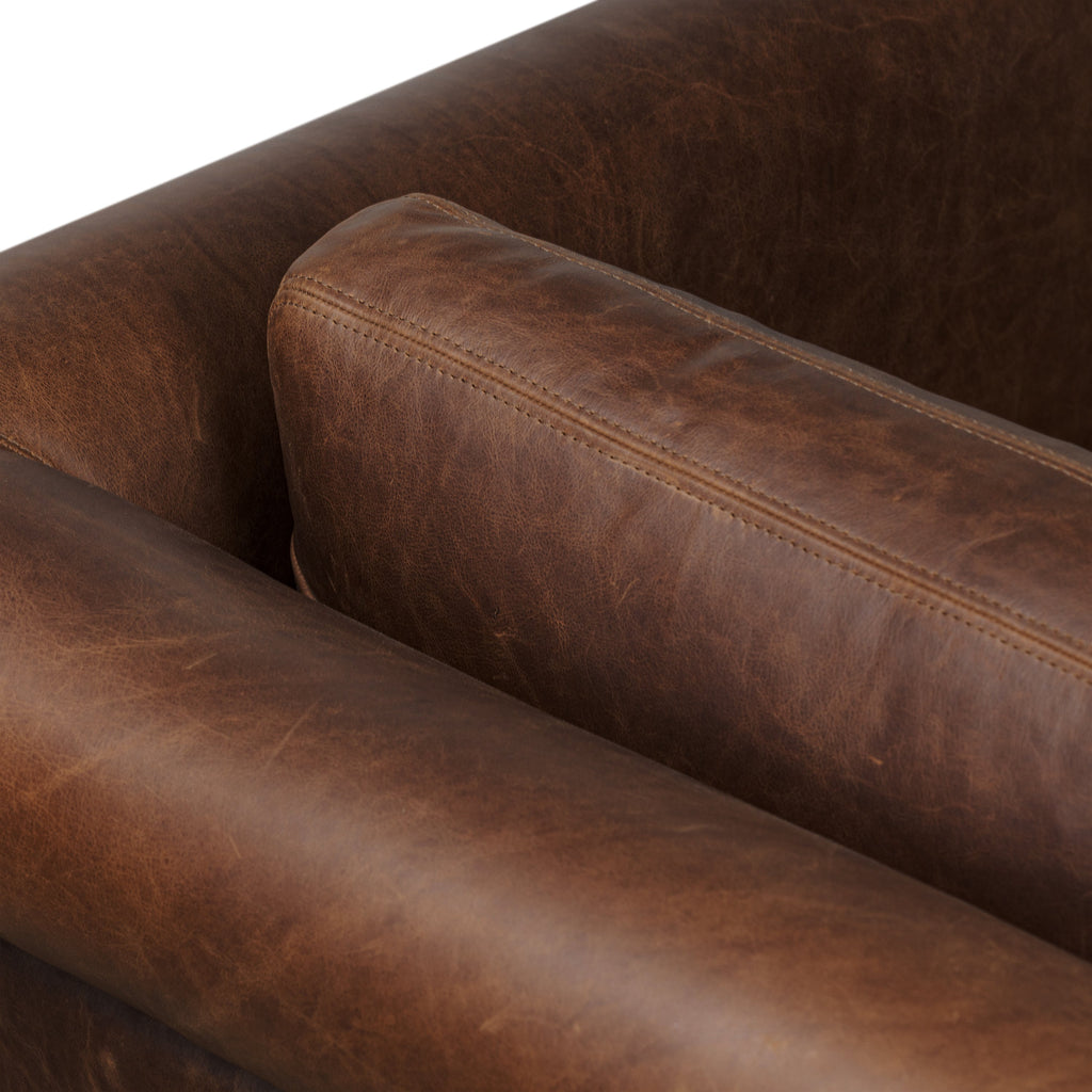 Fauteuil en cuir | Marron chocolat