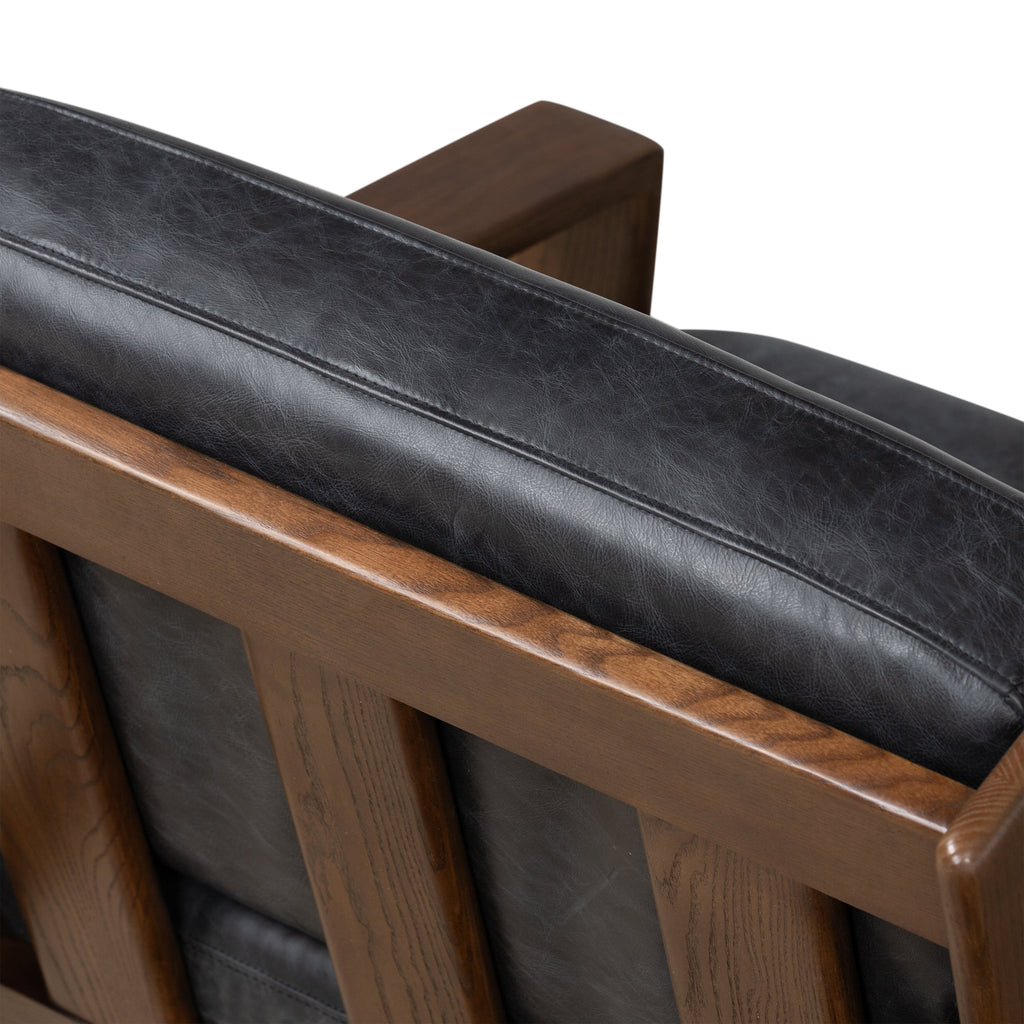 Fauteuil en cuir | Noir onyx