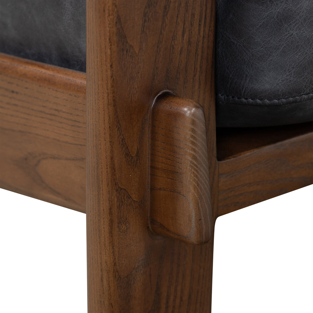 Fauteuil en cuir | Noir onyx