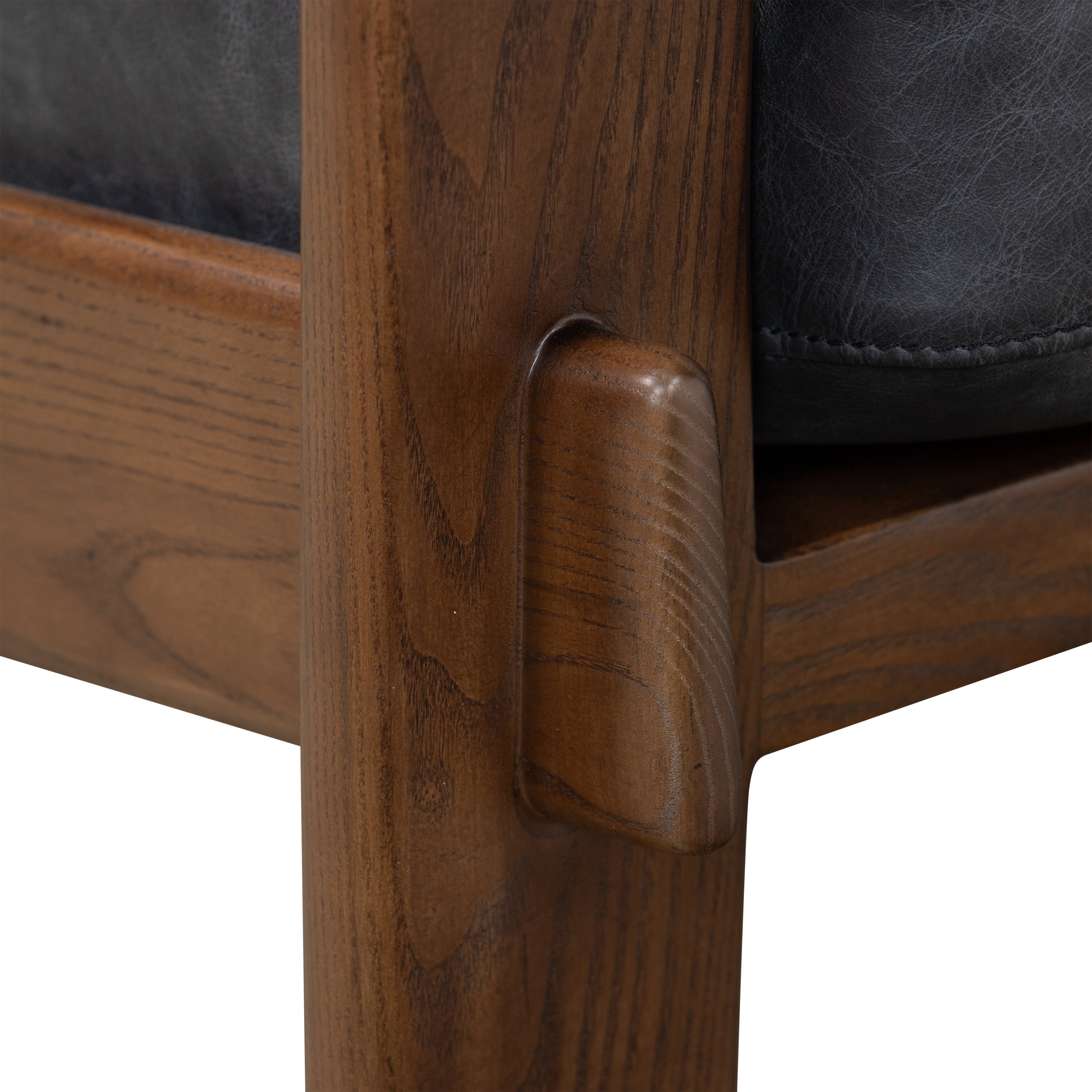 Fauteuil en cuir | Noir onyx