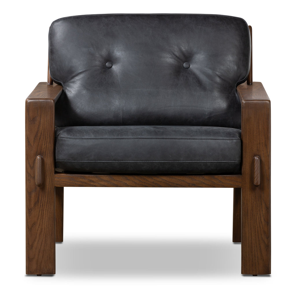 Fauteuil en cuir | Noir onyx