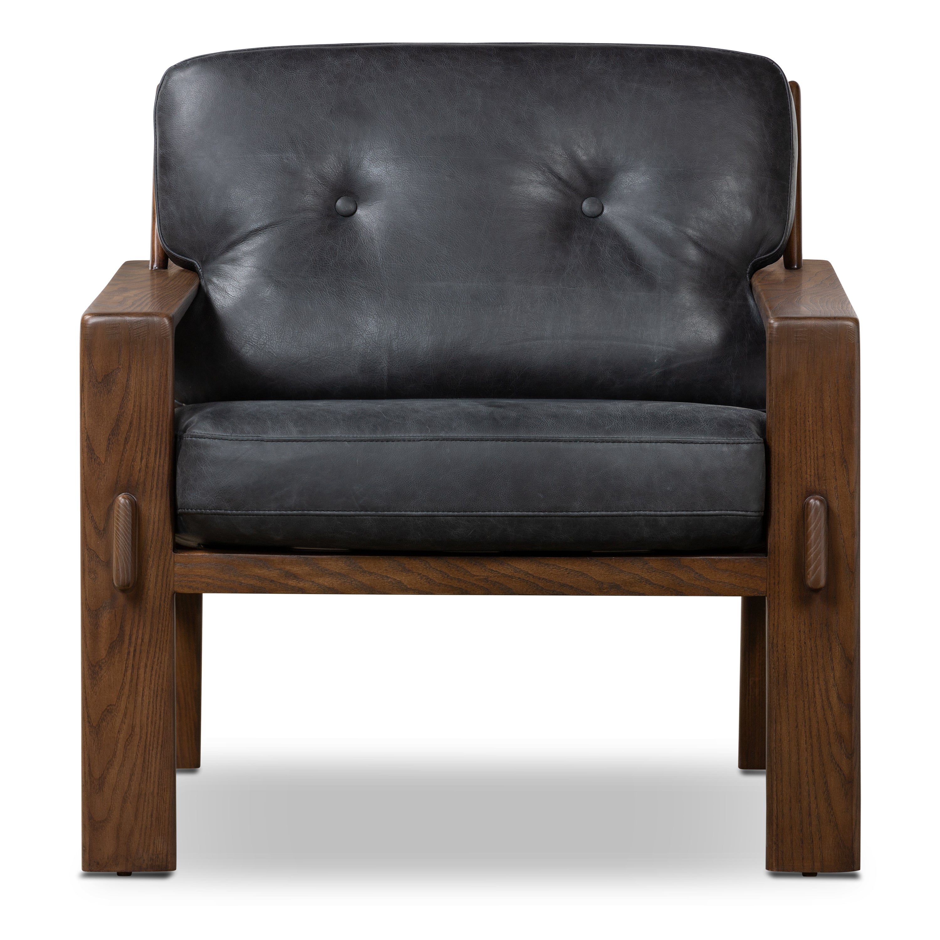 Fauteuil en cuir | Noir onyx