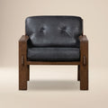 Fauteuil en cuir | Noir onyx
