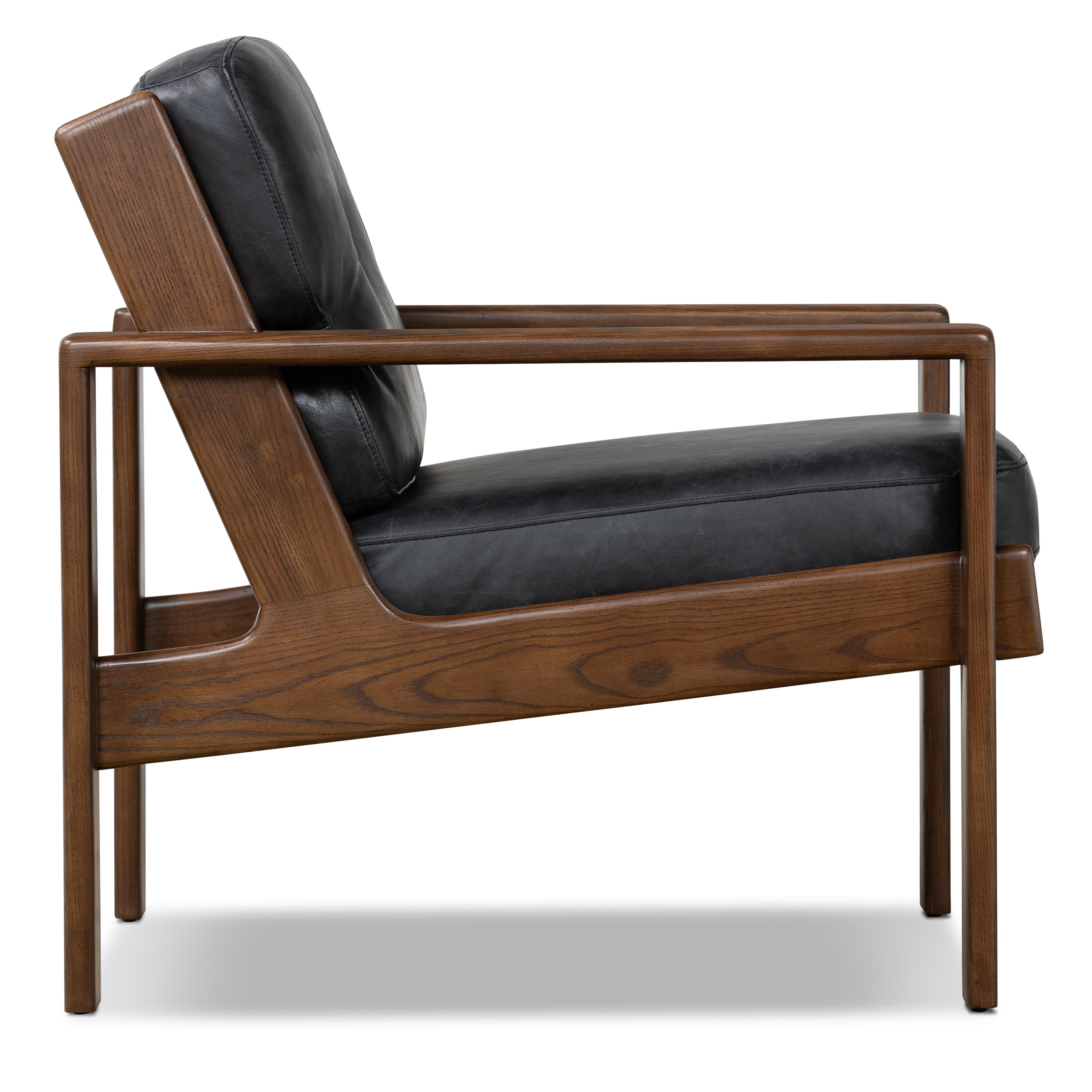 Fauteuil en cuir | Noir onyx