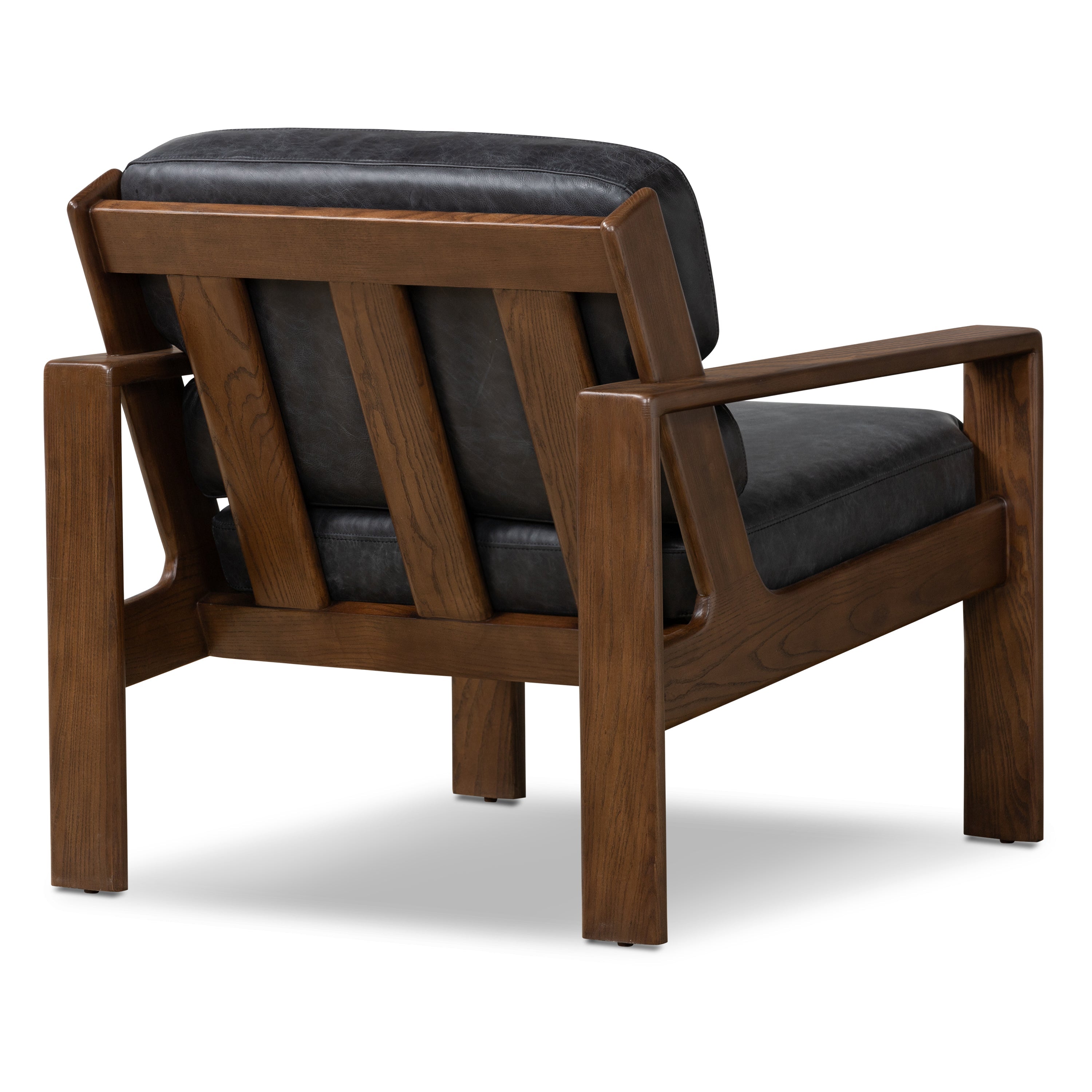 Fauteuil en cuir | Noir onyx
