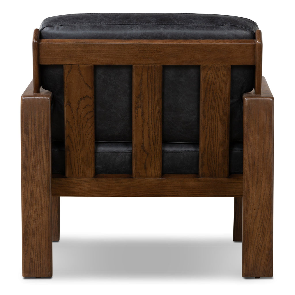Fauteuil en cuir | Noir onyx