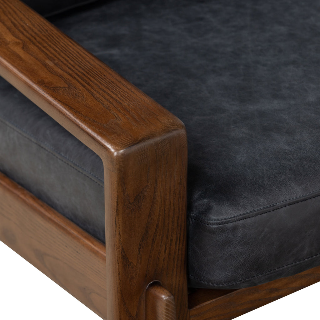 Fauteuil en cuir | Noir onyx