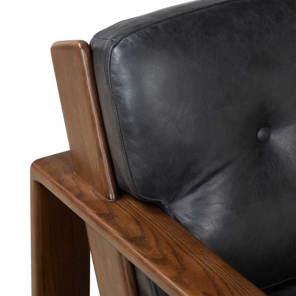 Fauteuil en cuir | Noir onyx