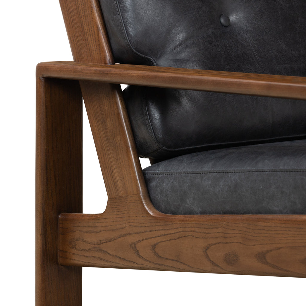 Fauteuil en cuir | Noir onyx