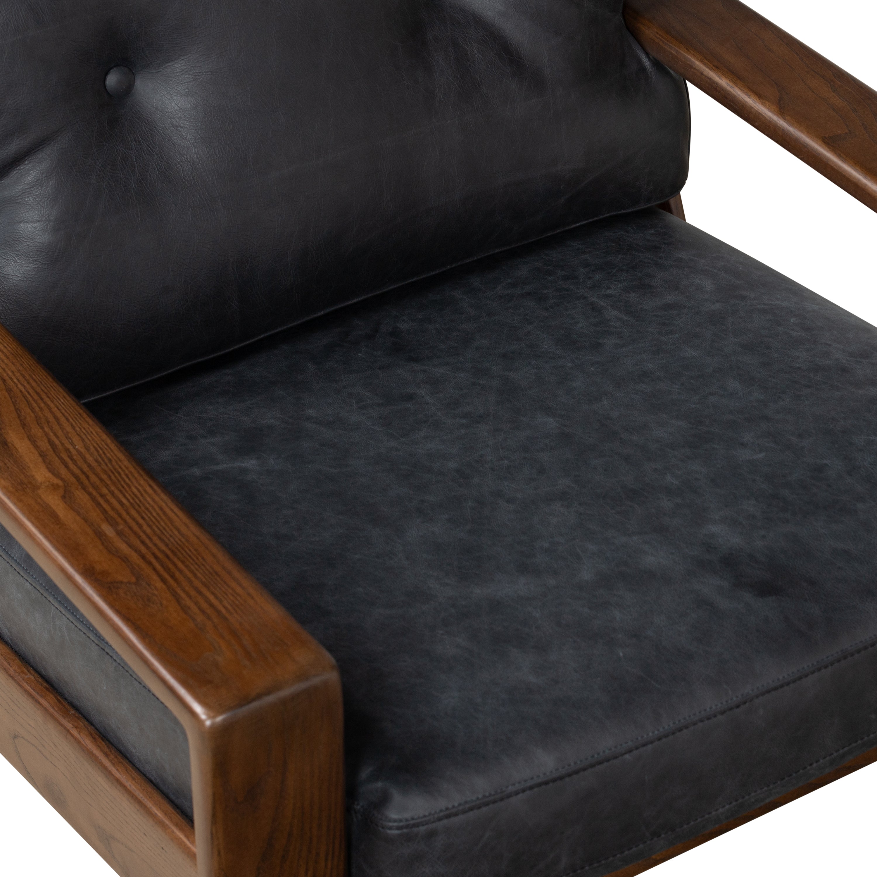 Fauteuil en cuir | Noir onyx